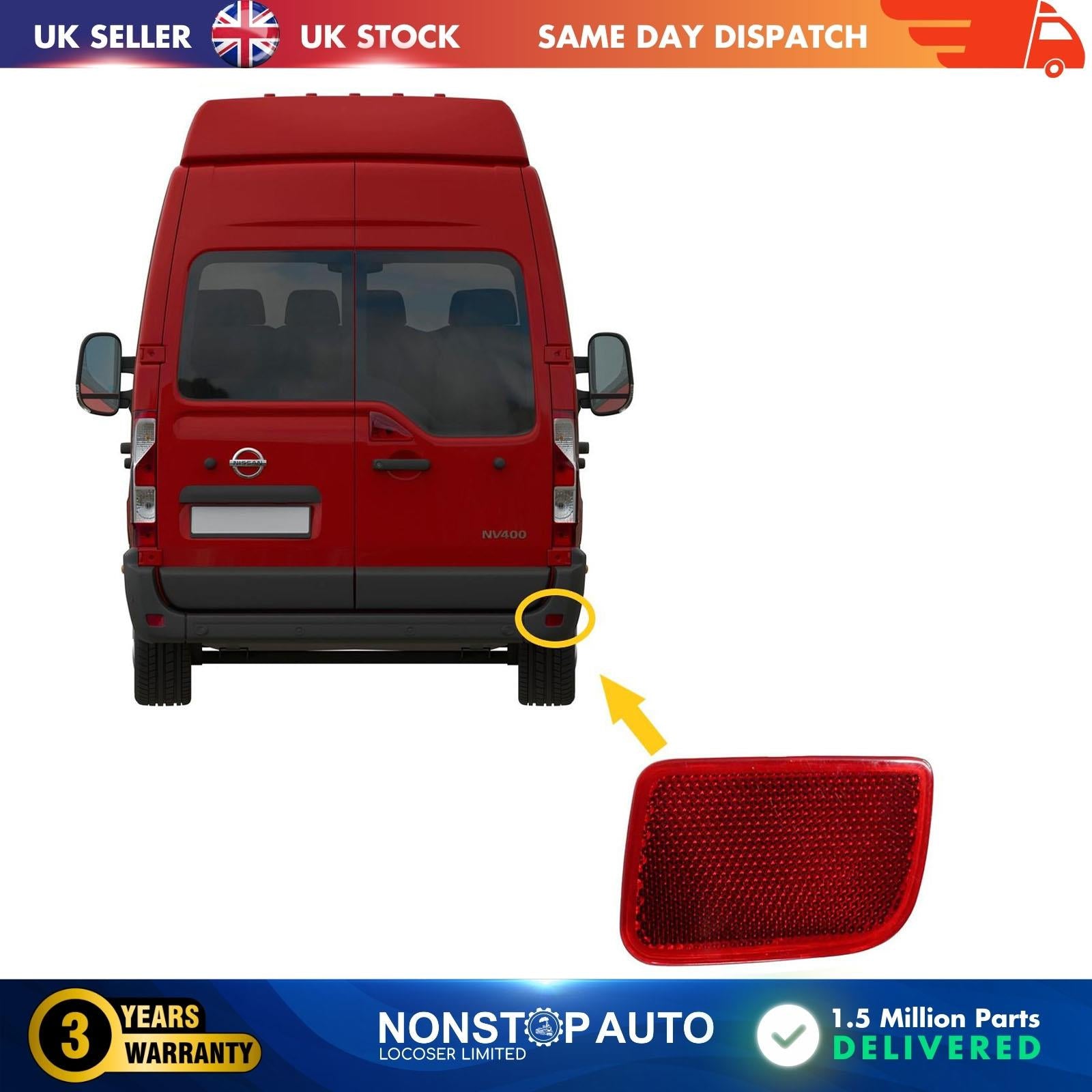 Rear bumper reflector Right Side For NISSAN NV400 8200152643