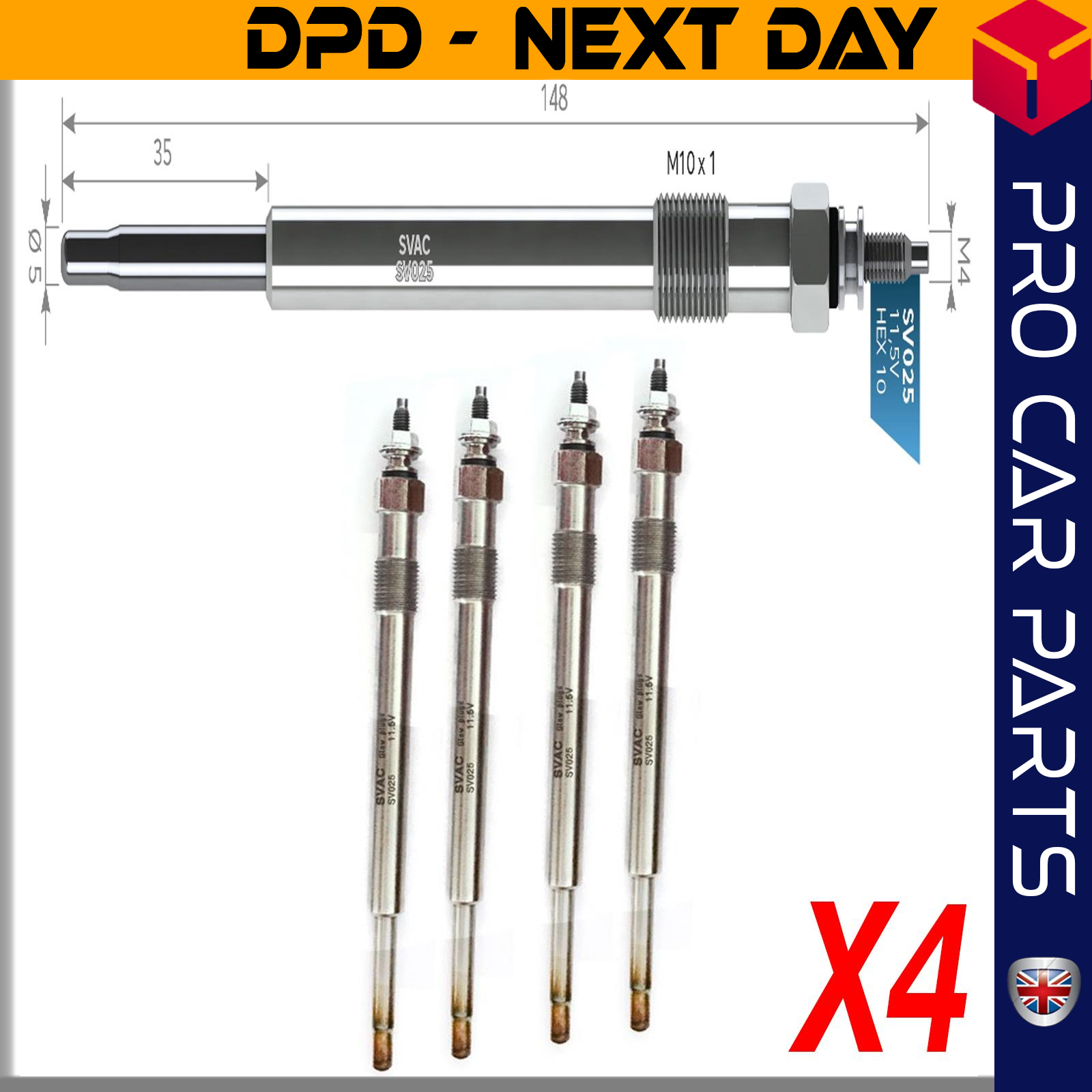 4 X CITROEN JUMPER 2.2 HDI / FORD S-MAX 1.8 -2.0 TDCI TRANSIT V184 2.2-2.4TDCI Glow Plug
