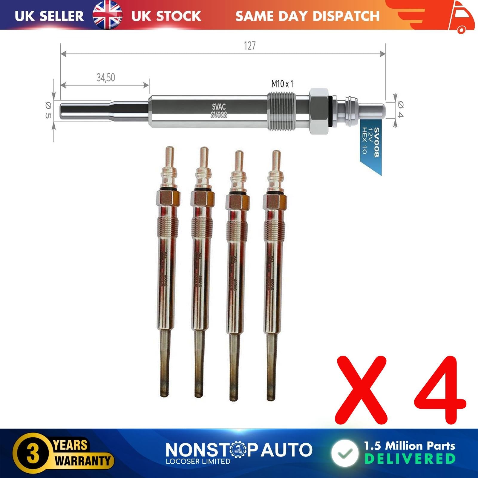 4X Glow Plugs For AUDI A4 A6 A8 Allroad 059963319A
