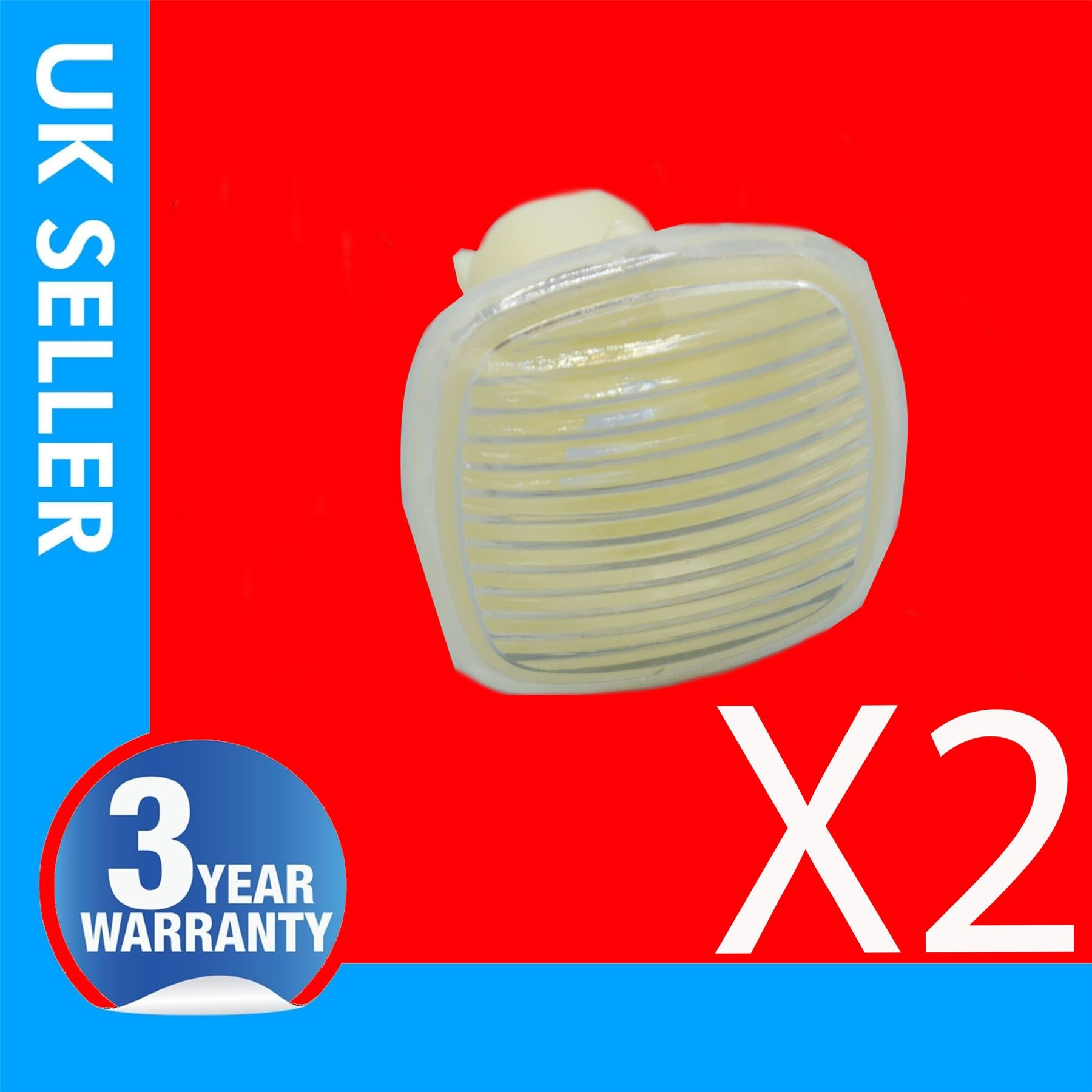 2X Side Indicator Repeater Light Lens Fits Skoda Fabia Mk1-Mk2 Octavia Suberb Mk1 Rapid Roomster Seat Cordoba Ibiza Volkswagen 1U0949127A