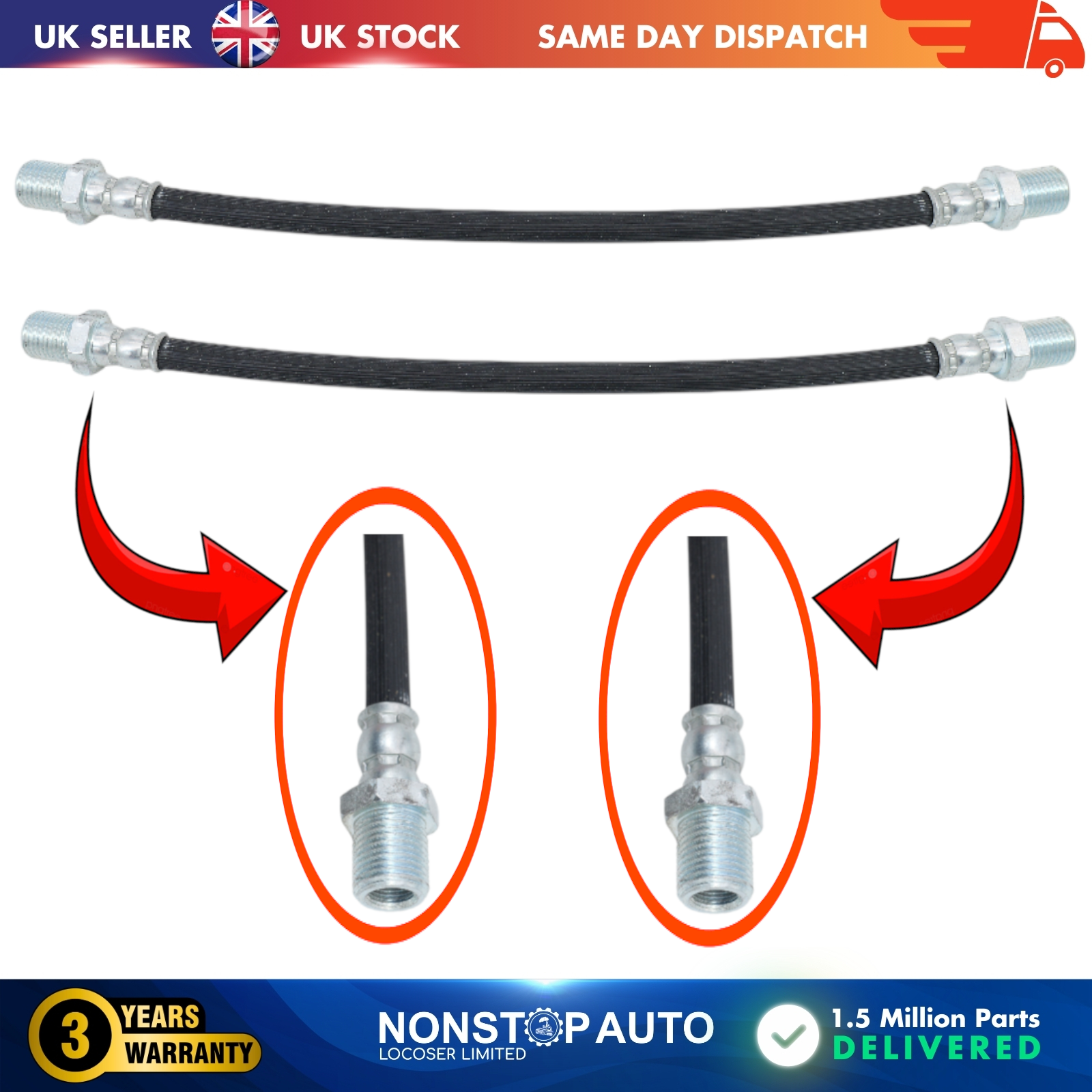 2X Rear Brake Hose Pipe For IVECO DAILY I II 503473188
