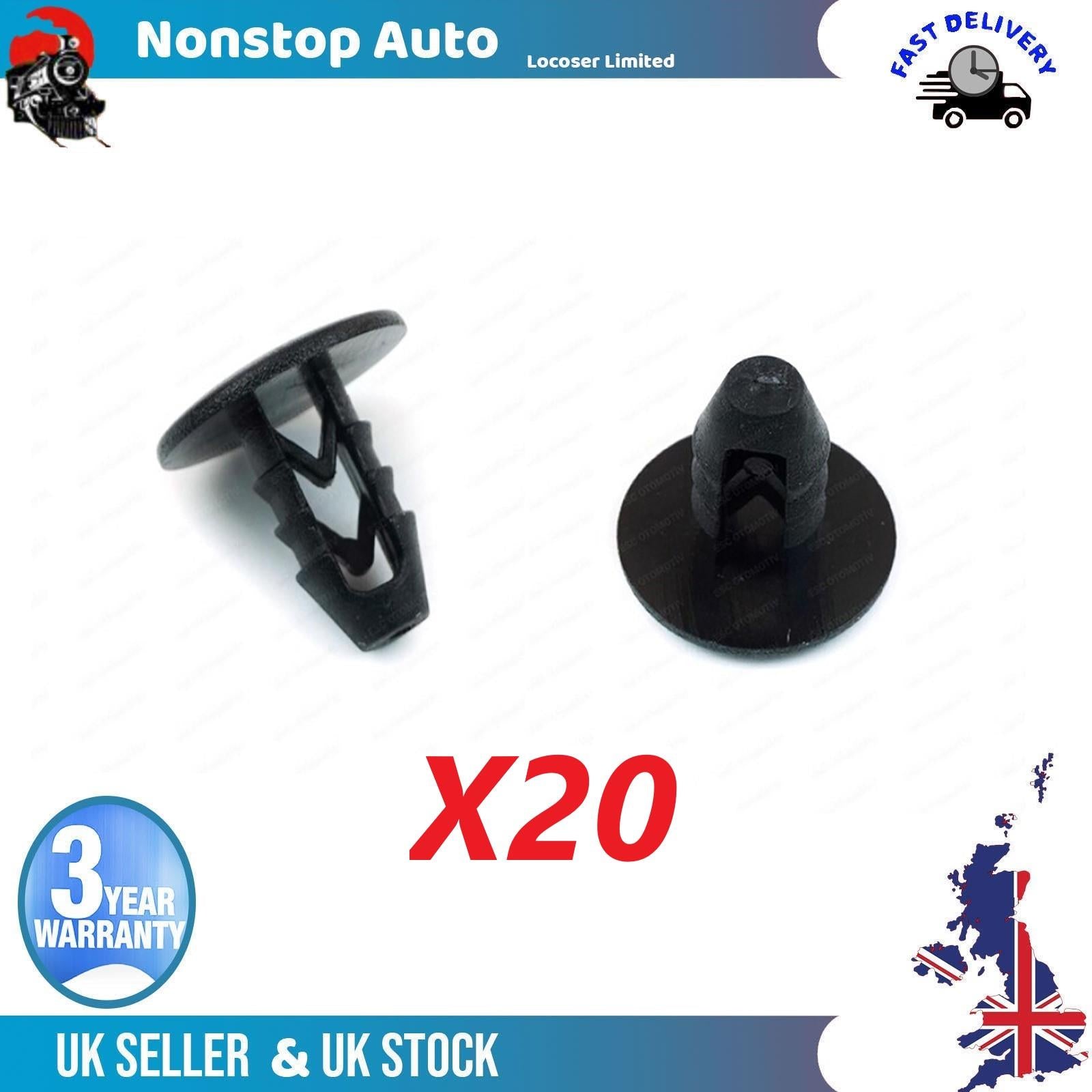 20X UNIVERSAL M8 Interior Roof Panel Trim Boot Carpet Floor Clips