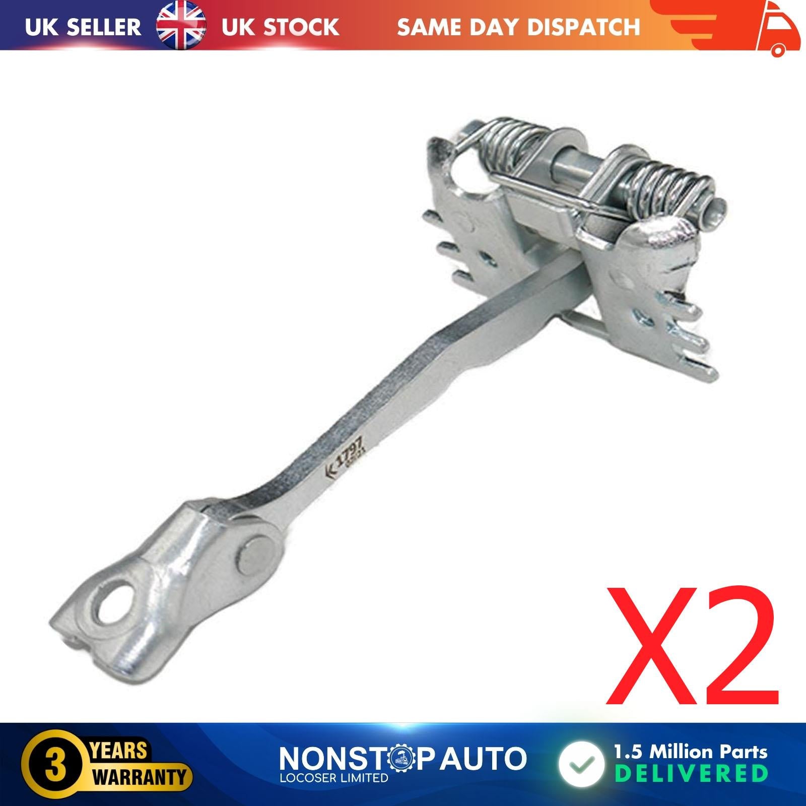 2 X Front Door Hinge Stop Check Strap Limitery Right and Left Side Fits RENAULT Espace IV  804305378R