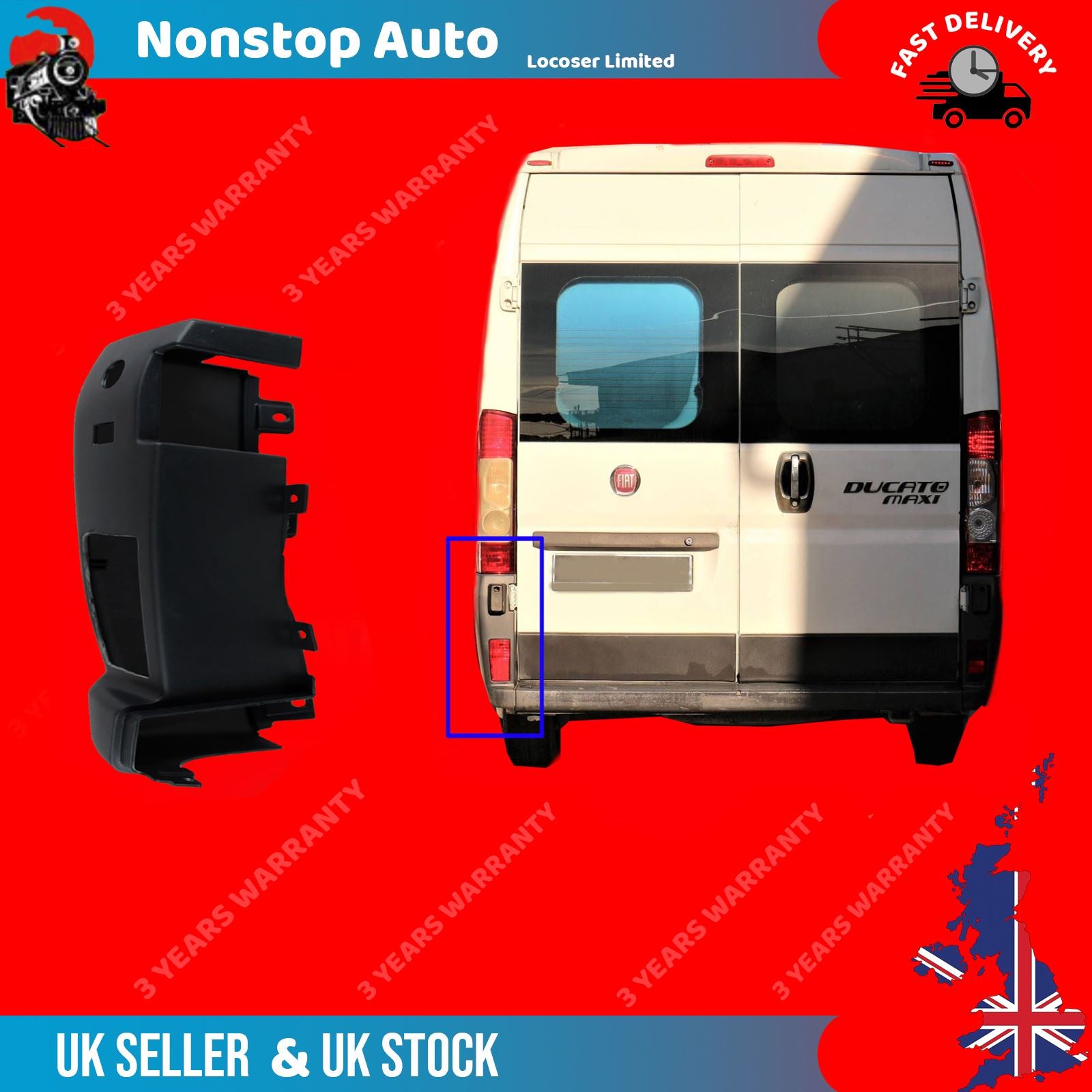 Rear Bumper End Corner Left Side For CITROEN Relay Jumper II FIAT Ducato PEUGEOT Boxer 2006 on 7410CX, 735431495