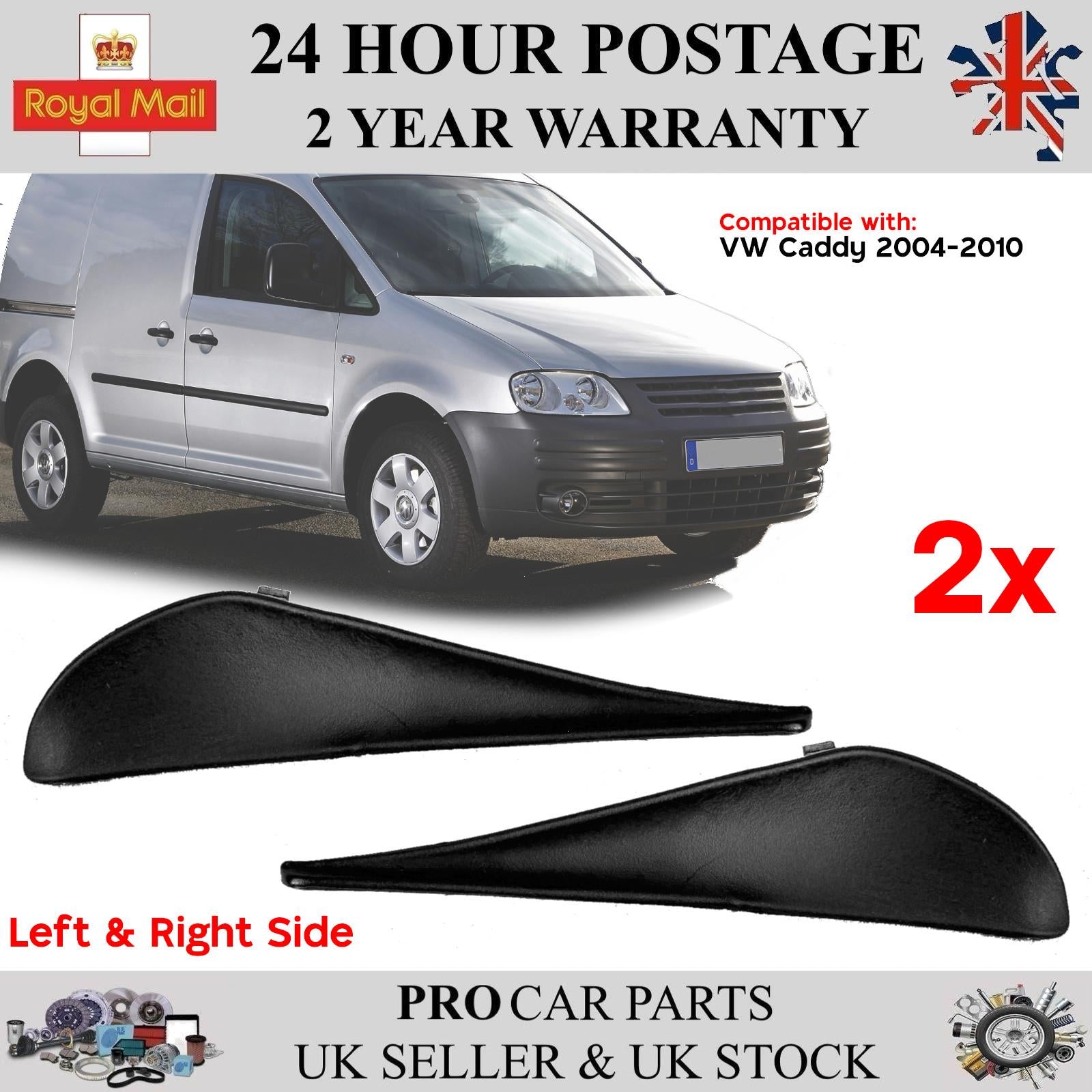 2x WINDSCREEN SCUTTLE END TRIM LOWER LEFT & RIGHT FOR VW CADDY 2004-2010