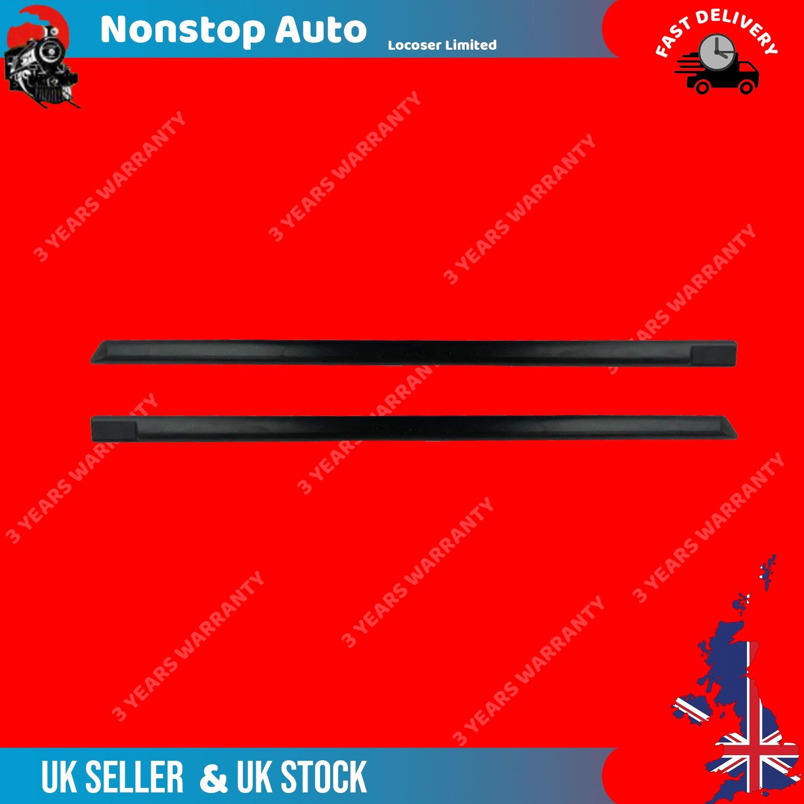 2 X REAR DOOR moulding TRIM STRAP FITS SKODA FABIA 6Y0853753,6Y0853754