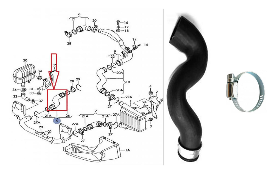TURBO INTERCOOLER HOSE PIPE FOR AUDI  A4-A6 1.9 TDI.   8E0145834P