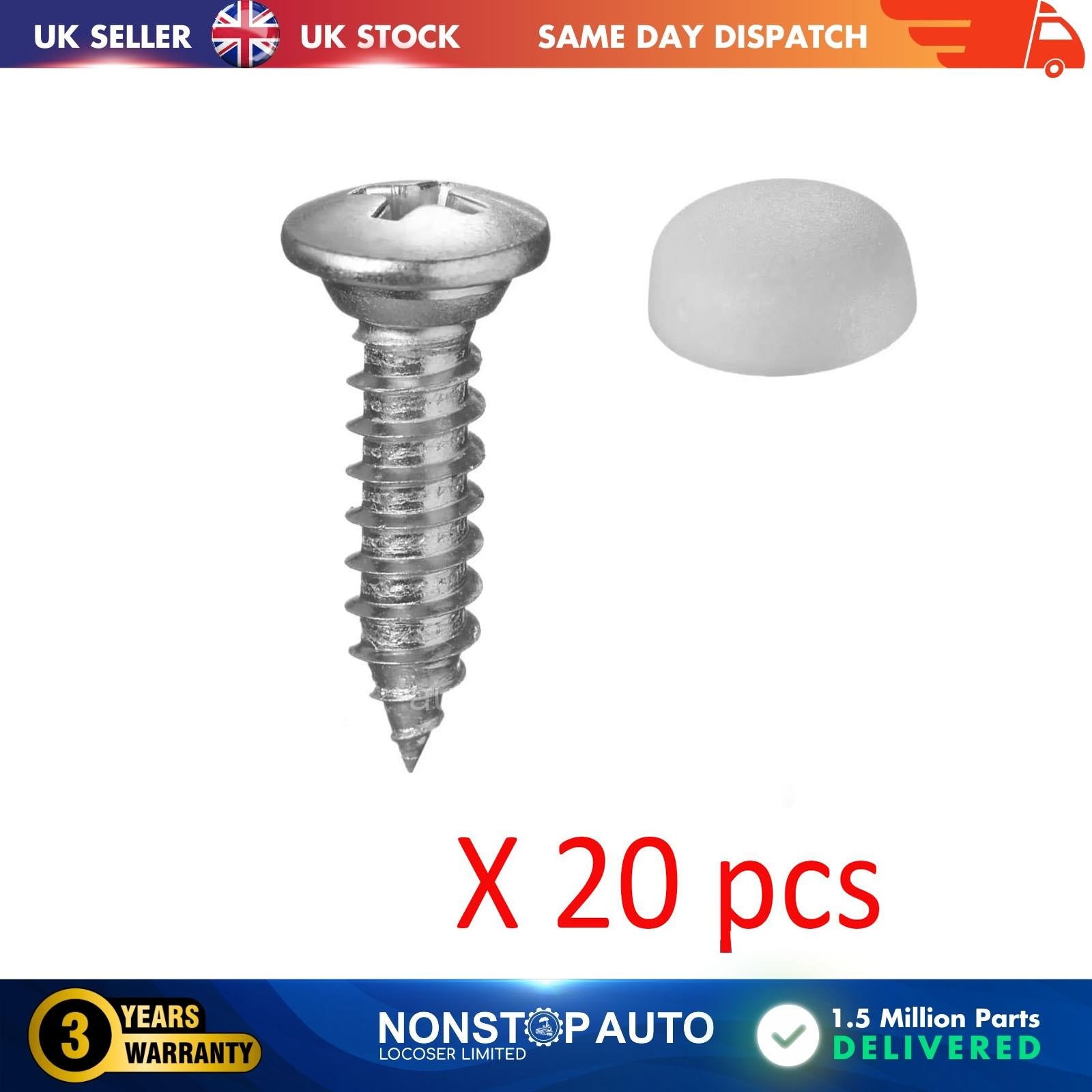 20x Metal License Plate Screws For BMW with Plastic Cover Bumper 51188122524