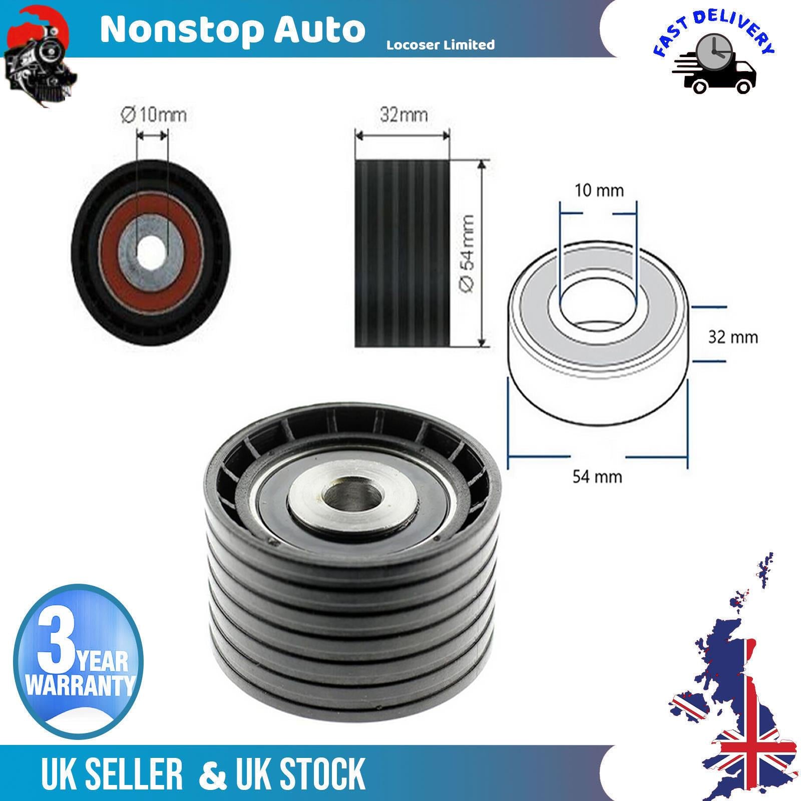 Fan Belt Tensioner Pulley - V - Ribbed Belt Idler For RENAULT Megane I II III CC Scenic I II III Clio II III Symbol Laguna I II Espace III IV Kangoo Trafic II Fluence Twingo Wind Modus Duster Logan I 7700107150