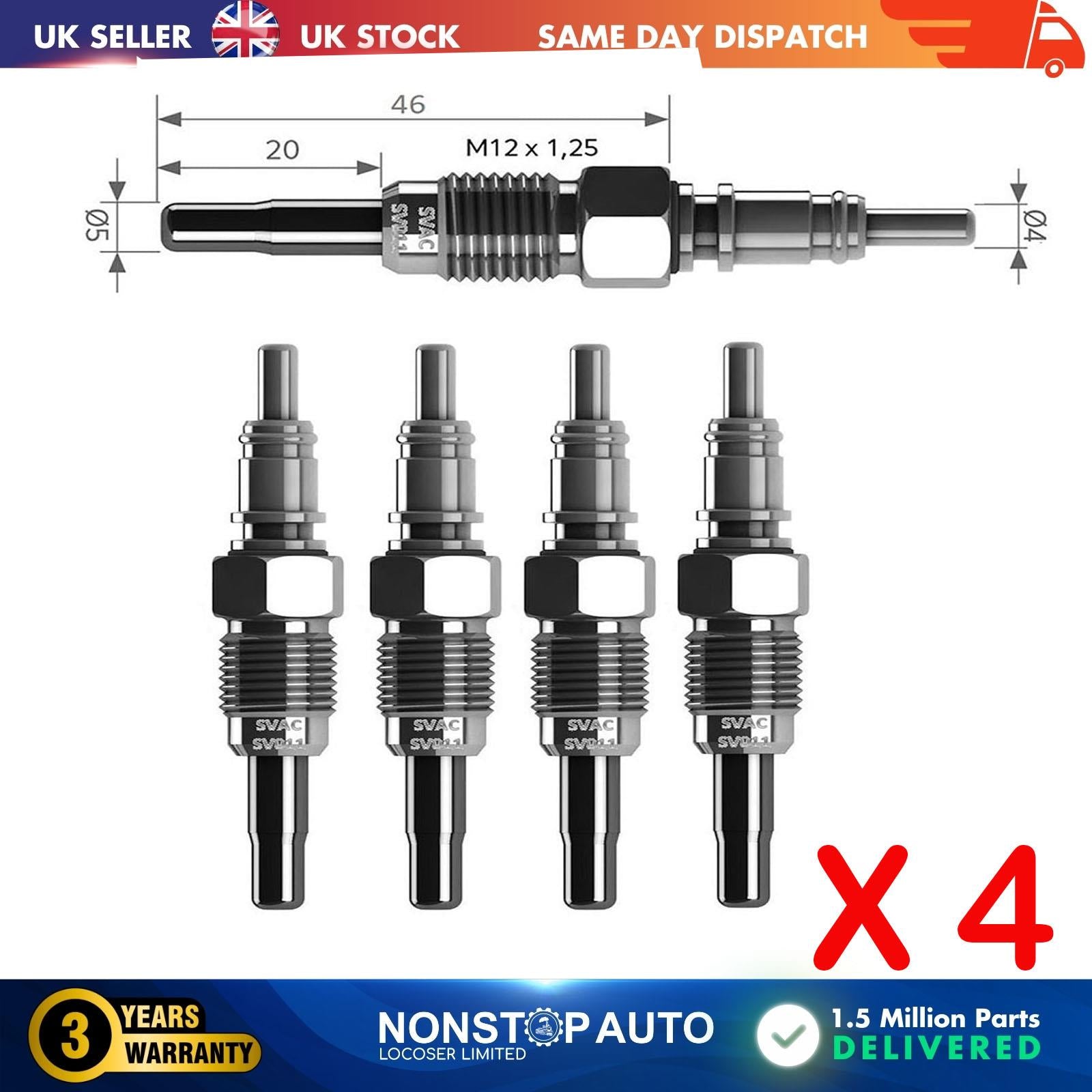 4X Glow Plugs For SKODA Fabia I Octavia I N10302102