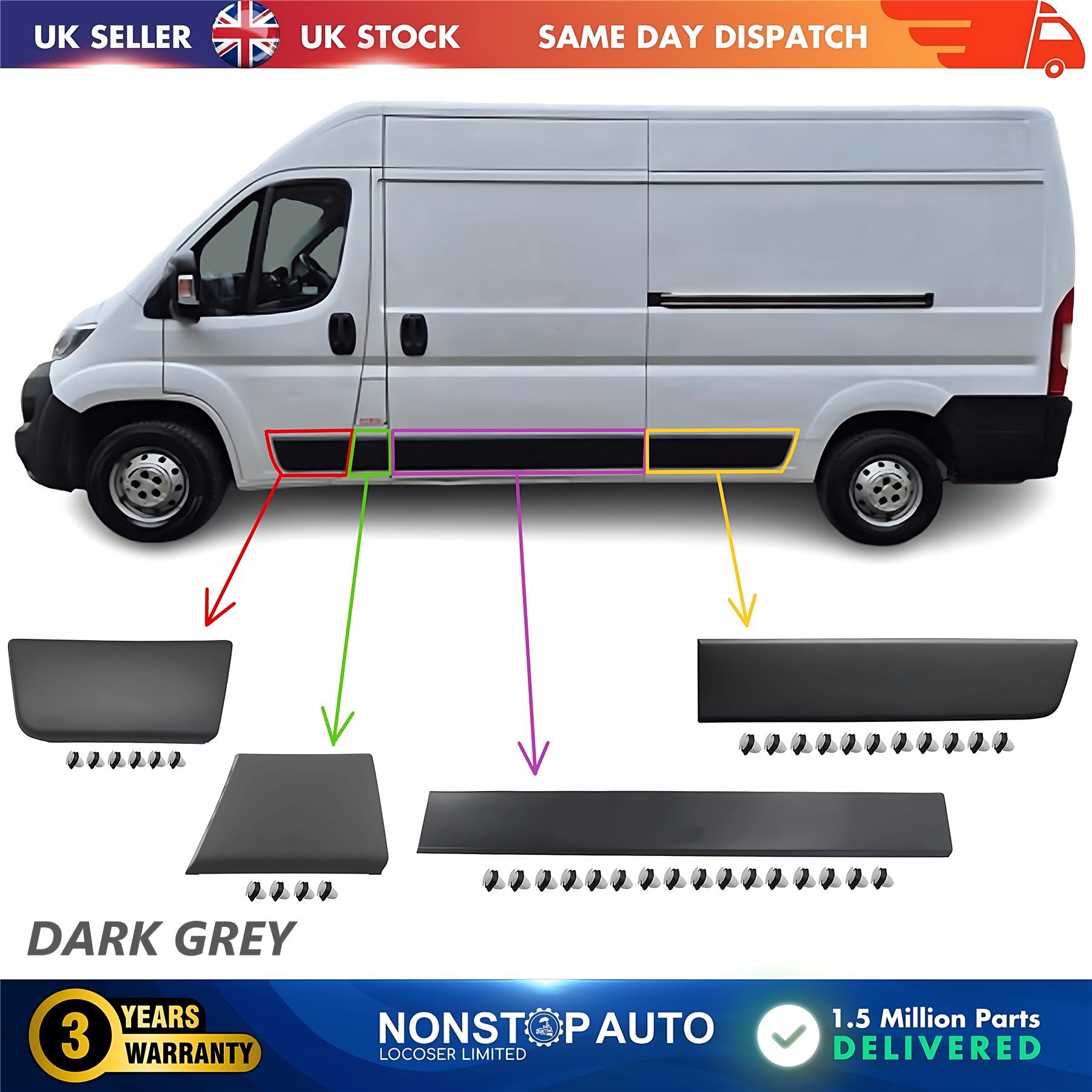 Moulding Trim Panel Set Left For CITROEN Relay PEUGEOT Boxer FIAT Ducato 2006 on