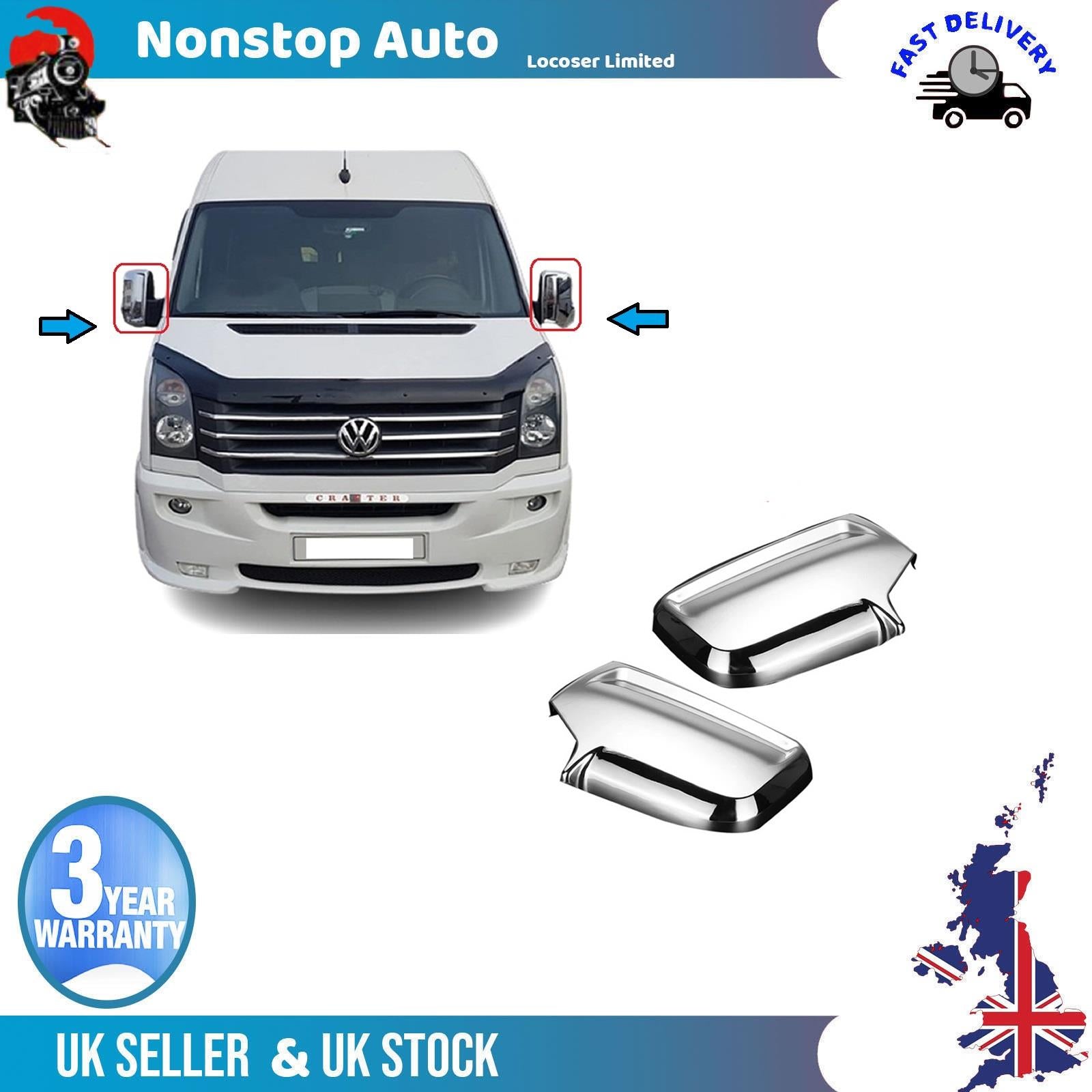 Wing Mirror Covers Caps Chrome Left And Right SideFor VW Crafter 2006-2018