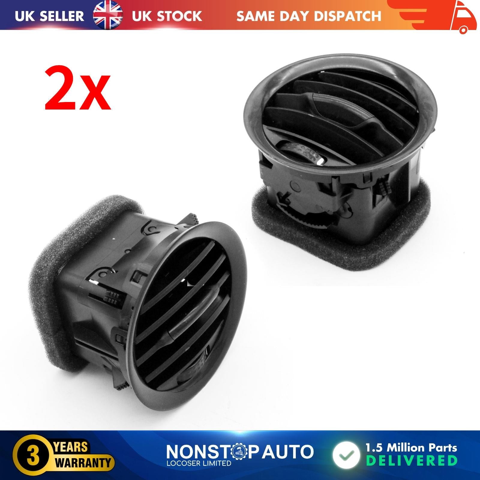 2X Interior Dashboard Heater Air Vent Nozzle For VAUXHALL Adam Corsa D 13417363