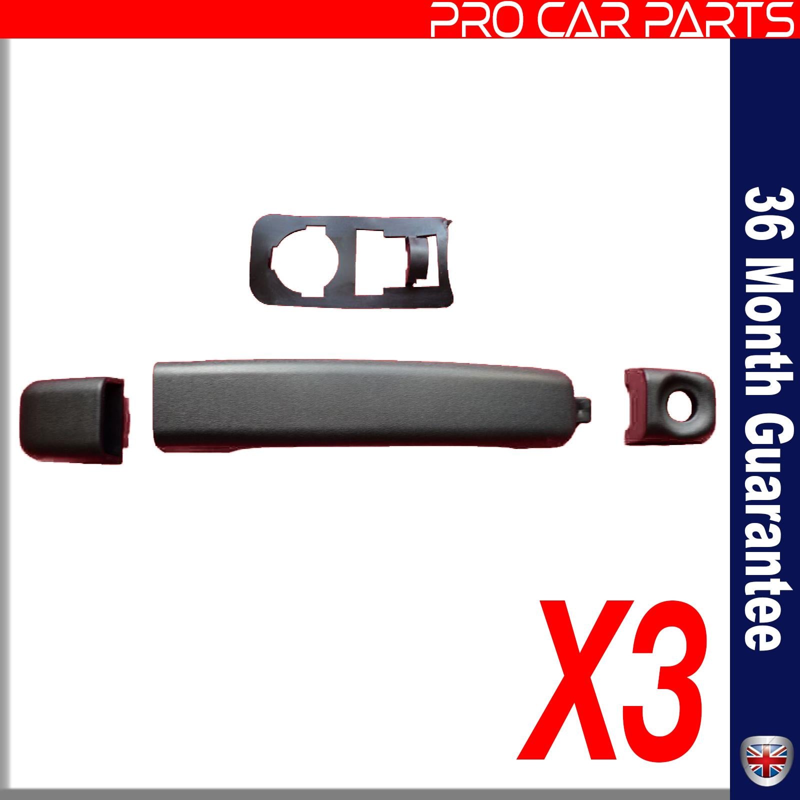 3 X SLIDING OUTER DOOR HANDLE FRONT REAR SIDE FITS  RENAULT Master MK3 VAUXHALL Movano NISSAN NV400 806075963R
