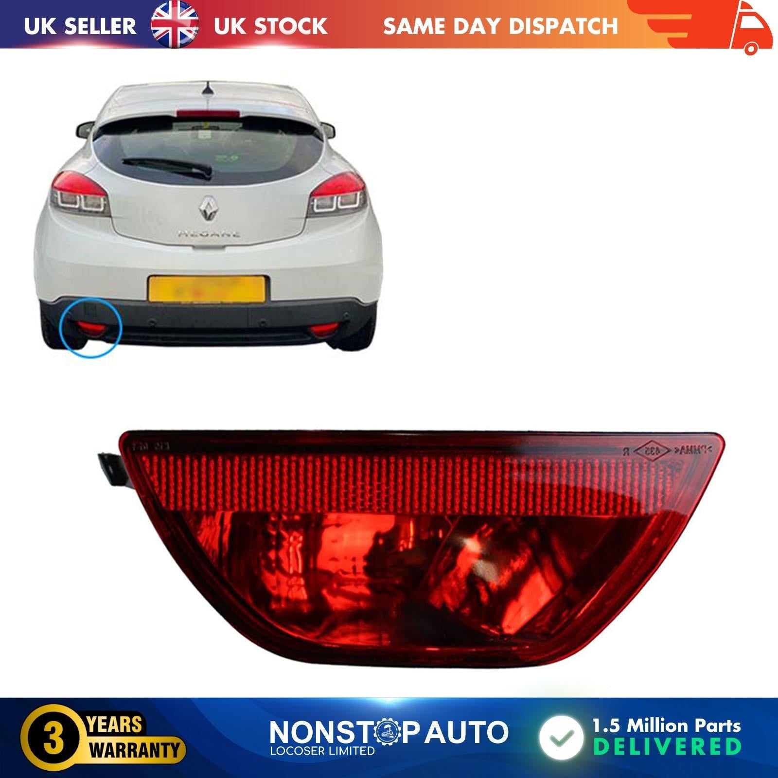 Rear Fog Light Lamp Lens Left Side Fits RENAULT Megane MK3  265600010R