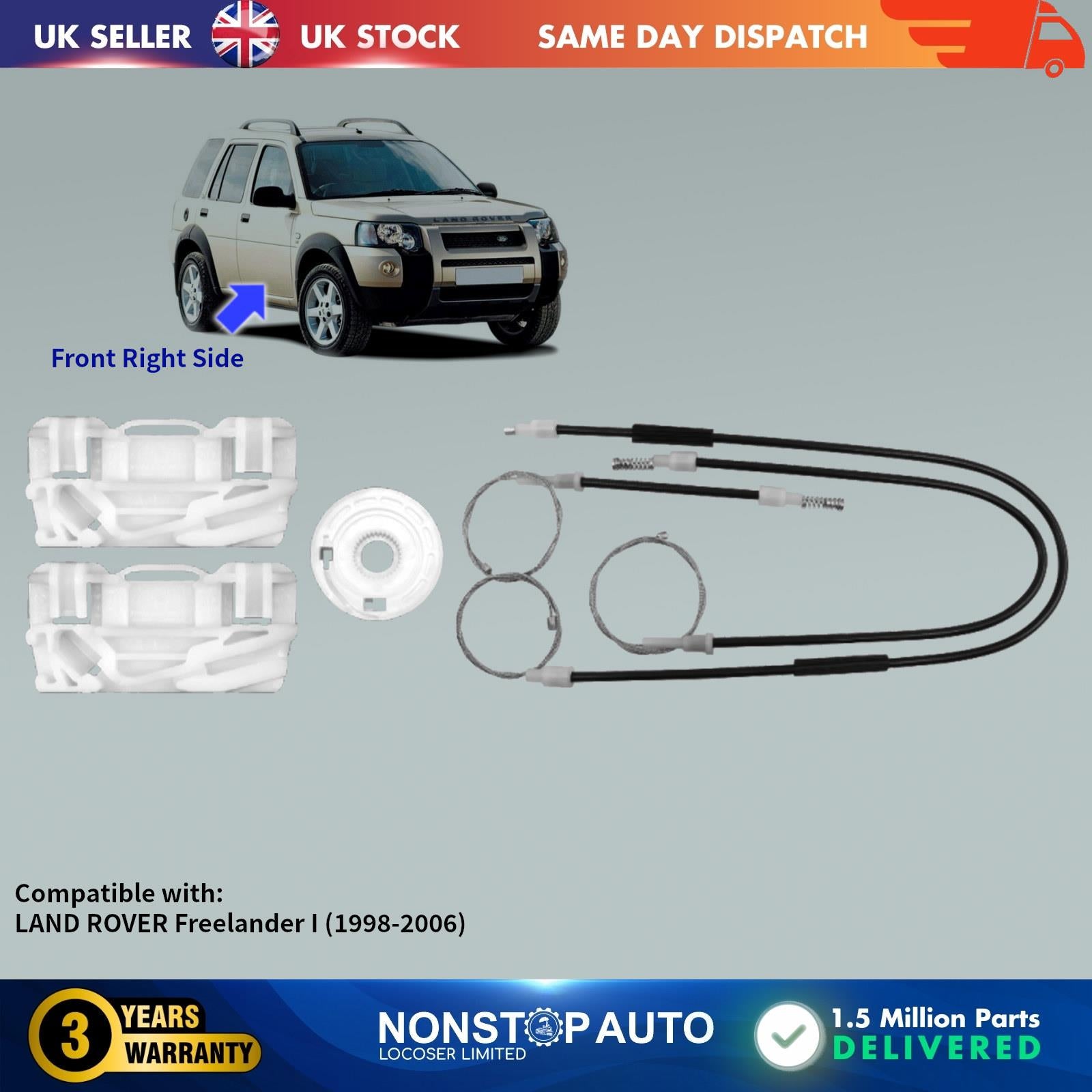 Window Regulator Repair Kit Front Right Side Fits LAND ROVER Freelander CUH000023