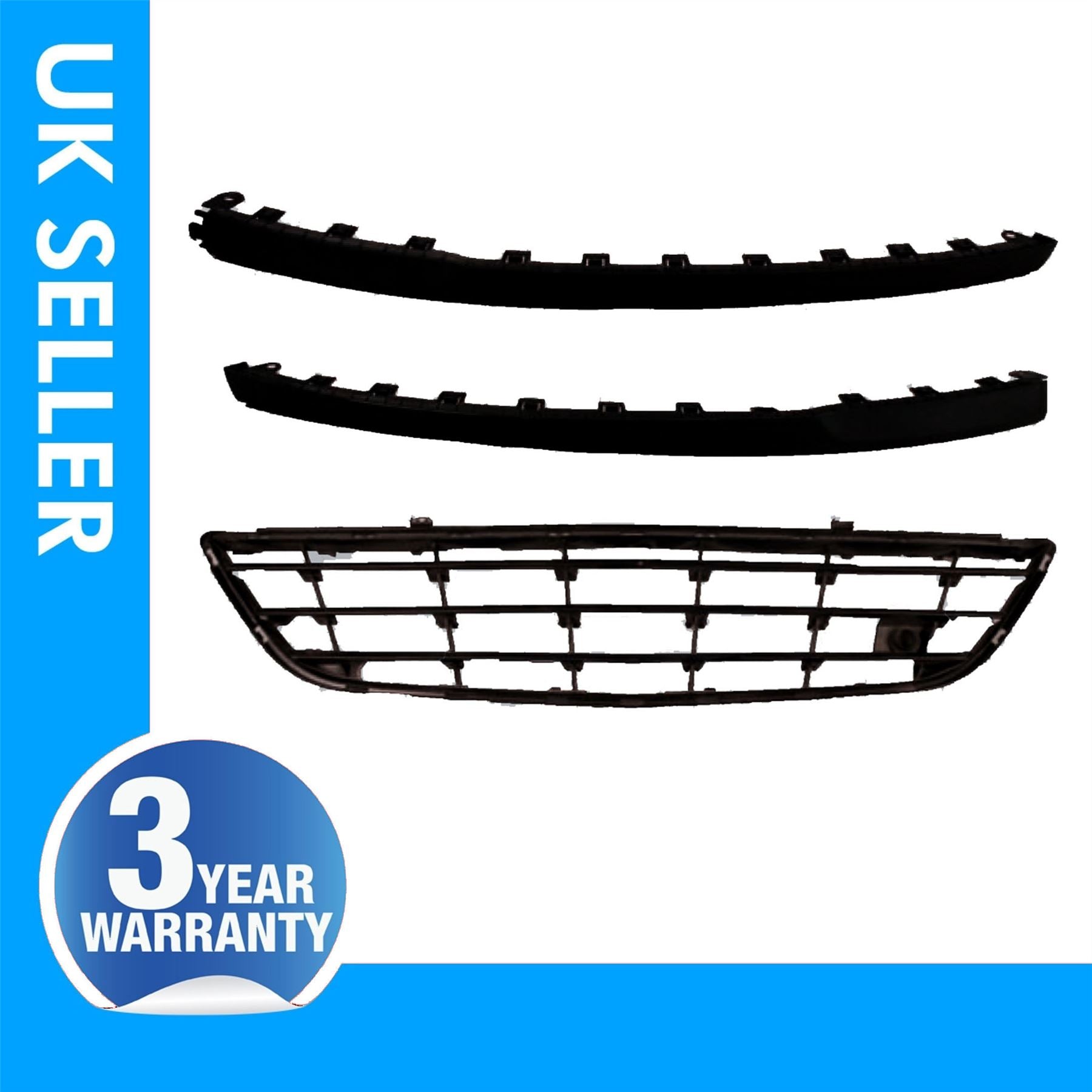 2X front bumper Spoiler Trim Skirt & 1X front bumper Grill For Vauxhall Corsa D