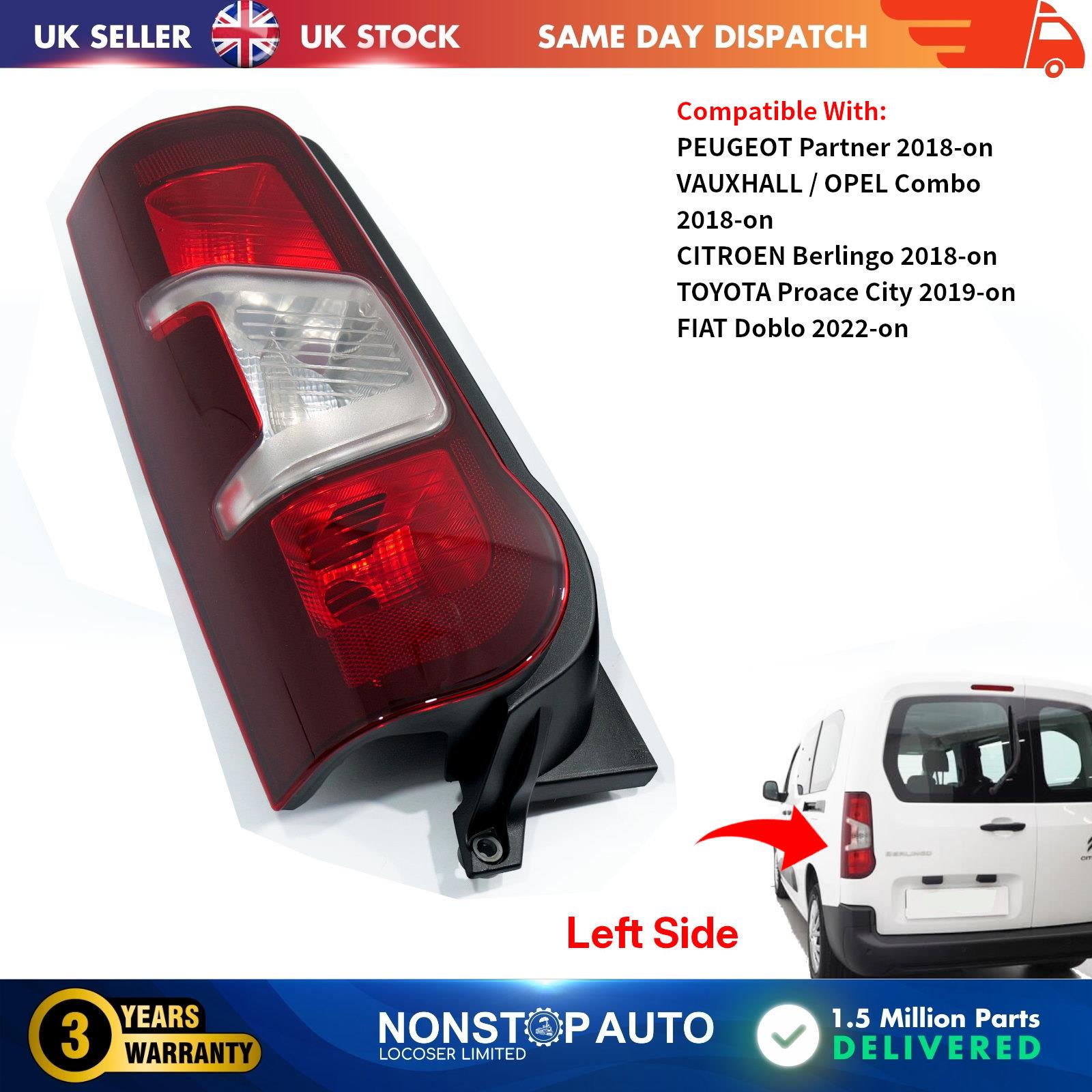 Tail Light Lamp Rear Left Side For PEUGEOT Partner VAUXHALL / OPEL Combo CITROEN Berlingo TOYOTA Proace City 9819235880, SU001B0304, 3649995