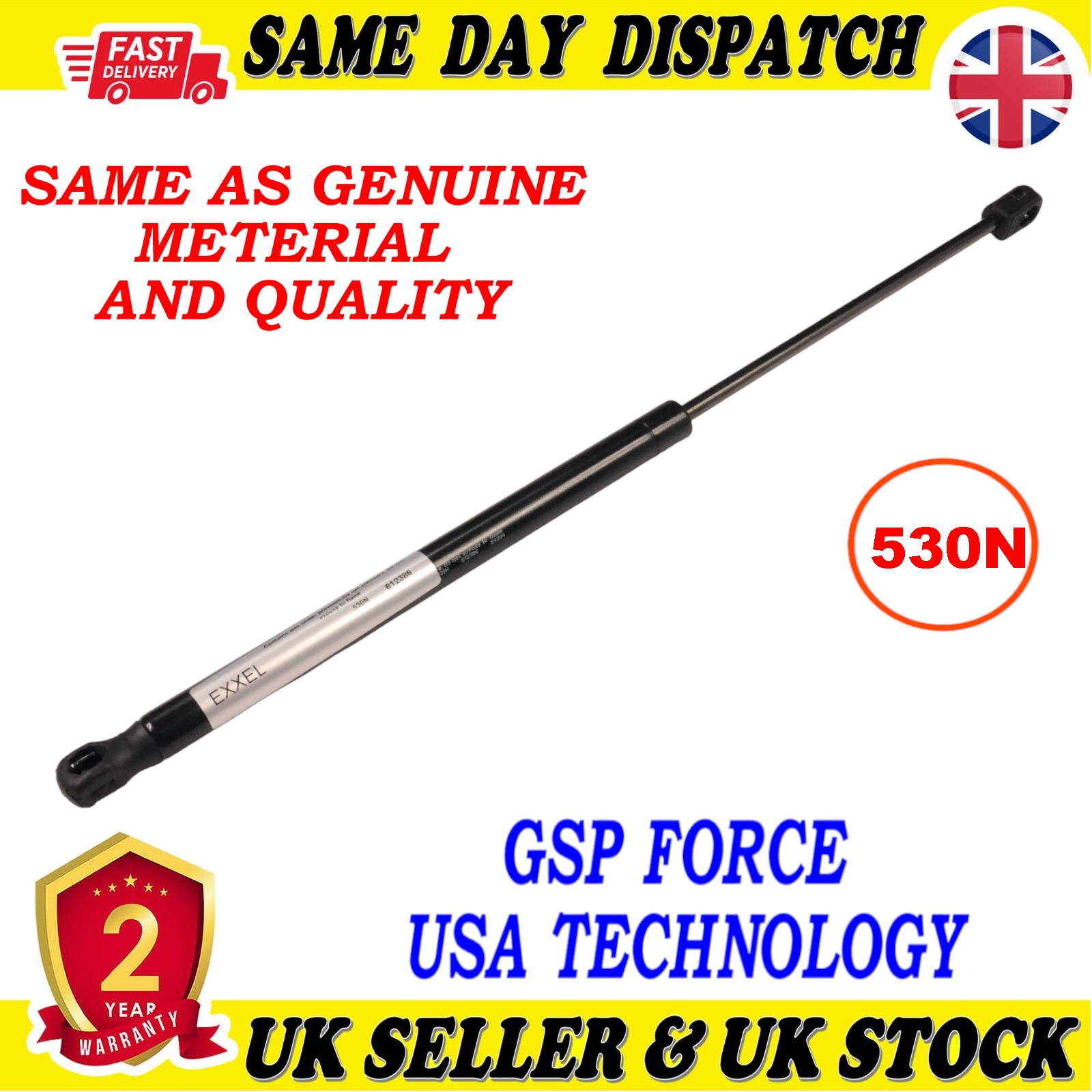 TAILGATE BOOT GAS STRUTS 530 Newton FOR AUDI A4 B8 8K9827552