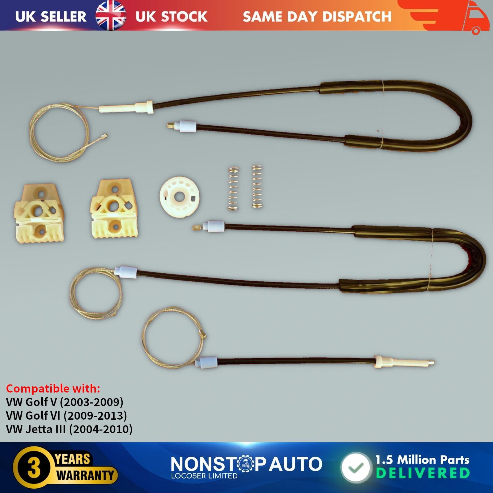 Fits VW Golf V MK5 VI MK6 Jetta III Window Regulator Repair Kit Front Left Side 1K4837461A