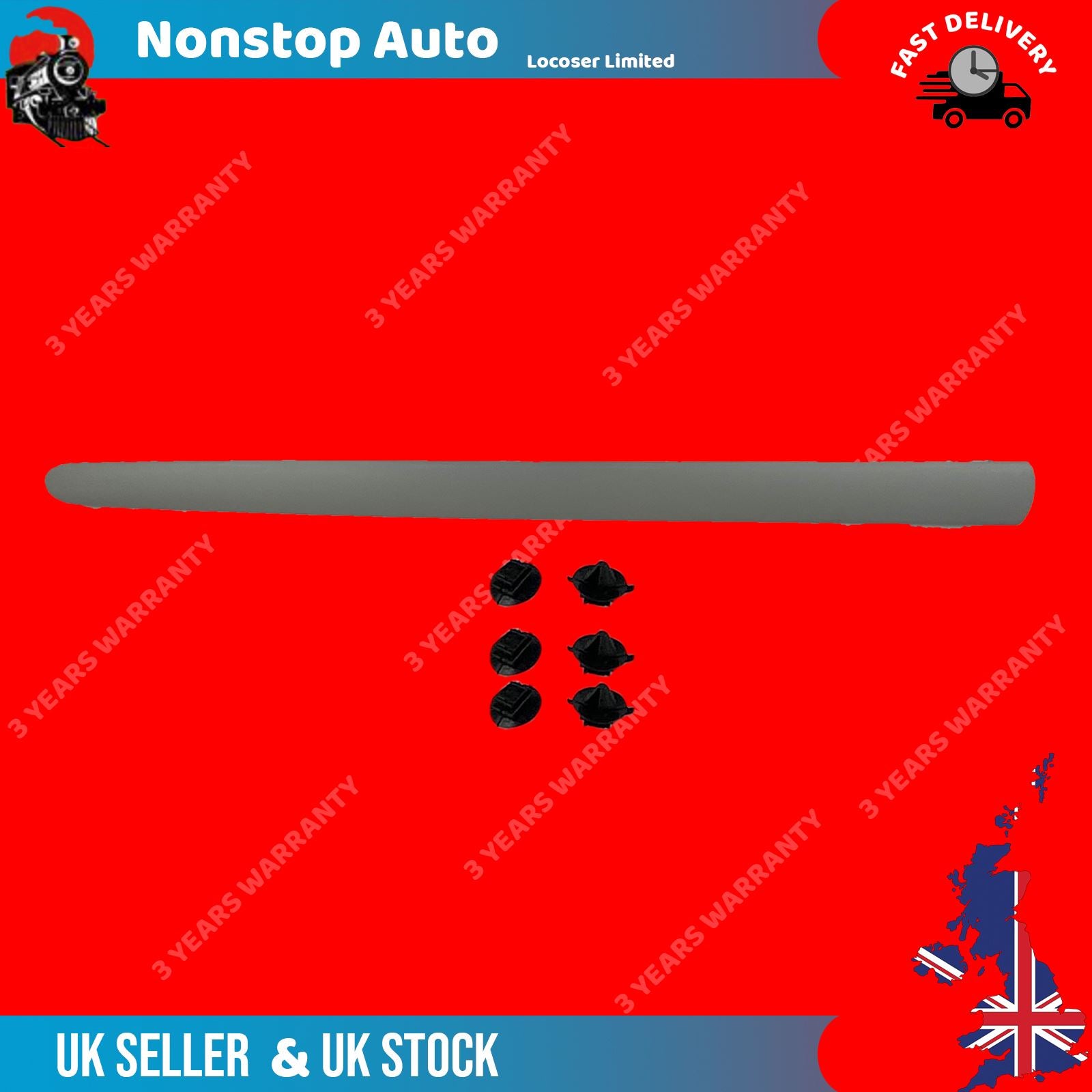FRONT DOOR moulding PANEL TRIM STRAP LEFT PAINTABLE FITS PEUGEOT 206 8545Y7