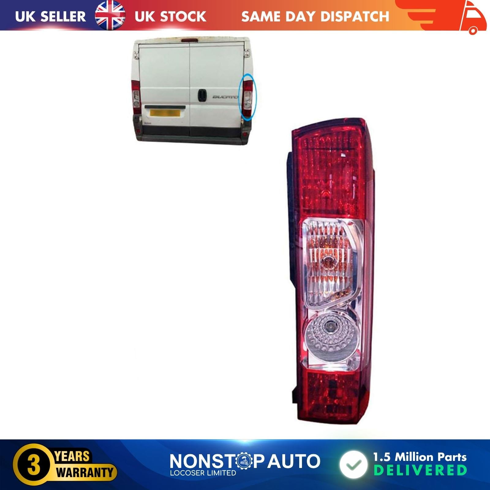 Rear tailgate light lamp right side for Fiat Ducato Peugeot Boxer 2006-2014