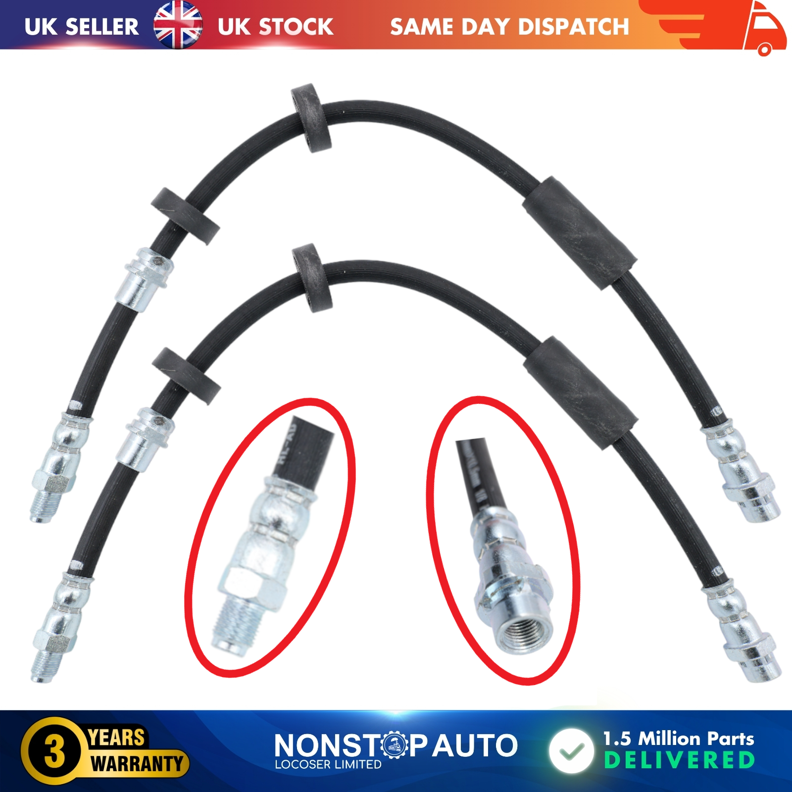 2X Front Brake Hose Pipe For BMW X1 E84 34306787317