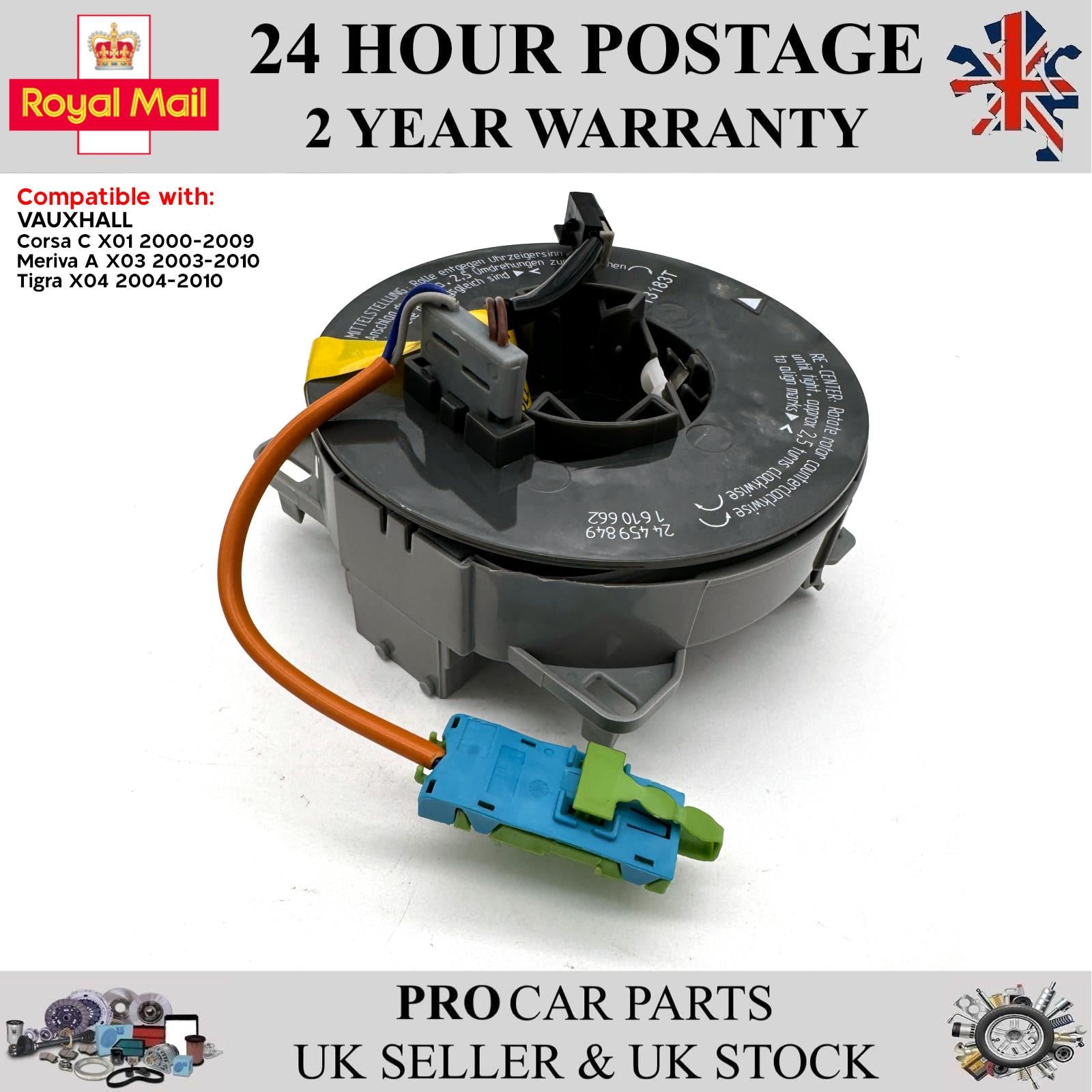Squib Spiral Cable Airbag Clock Spring For VAUXHALL Corsa C Meriva A Tigra