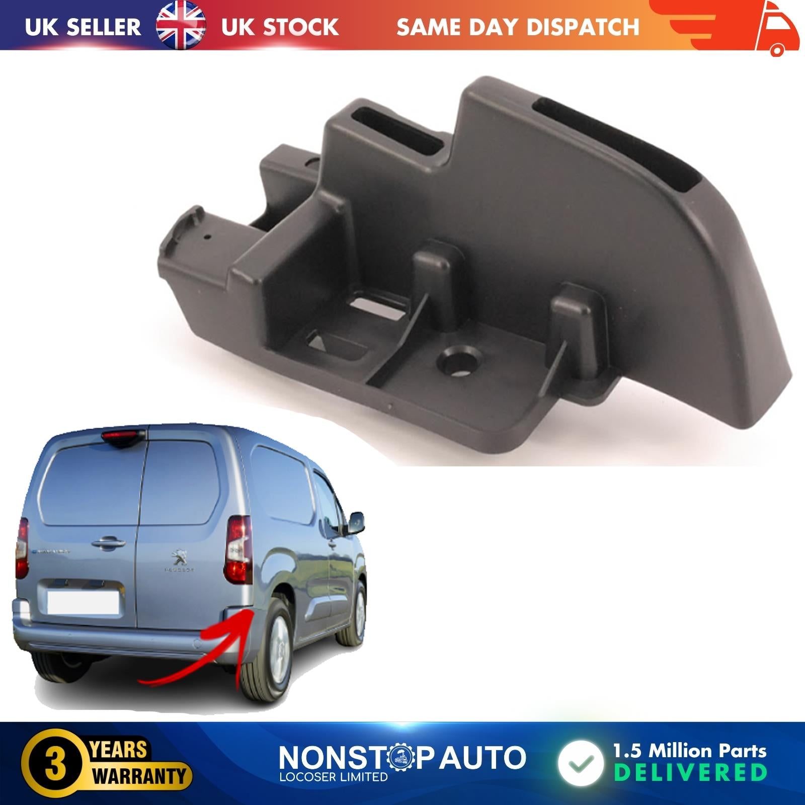 REAR BUMPER BRACKET RIGHT FOR CITROEN BERLINGO VAUXHALL COMBO PEUGEOT PARTNER RIFTER TOYOYA PROACE FIAT DOBLO 9816808480
