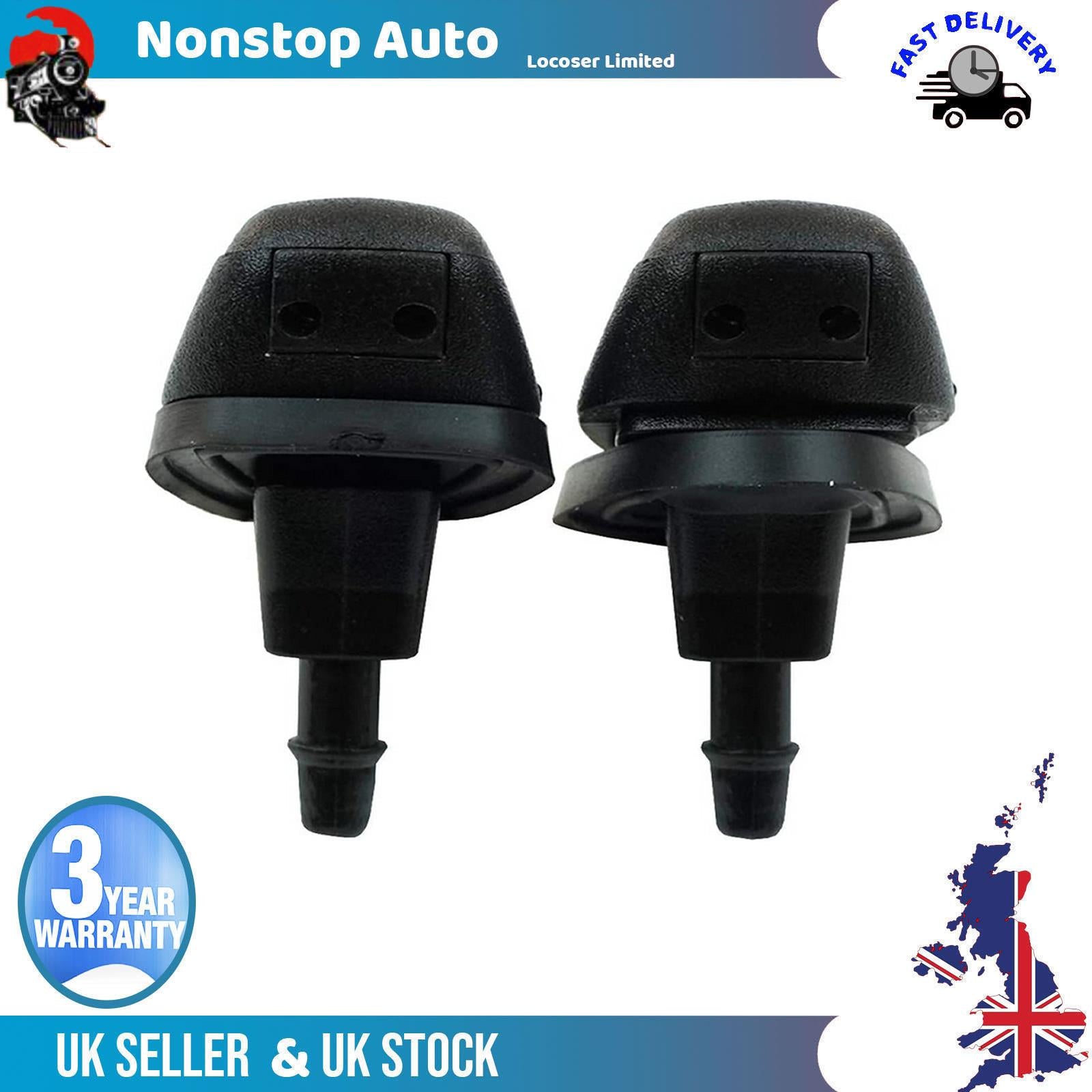 2X Rear Windscreen Washer Nozzle Sprayer Jet For PEUGEOT Bipper 60666173