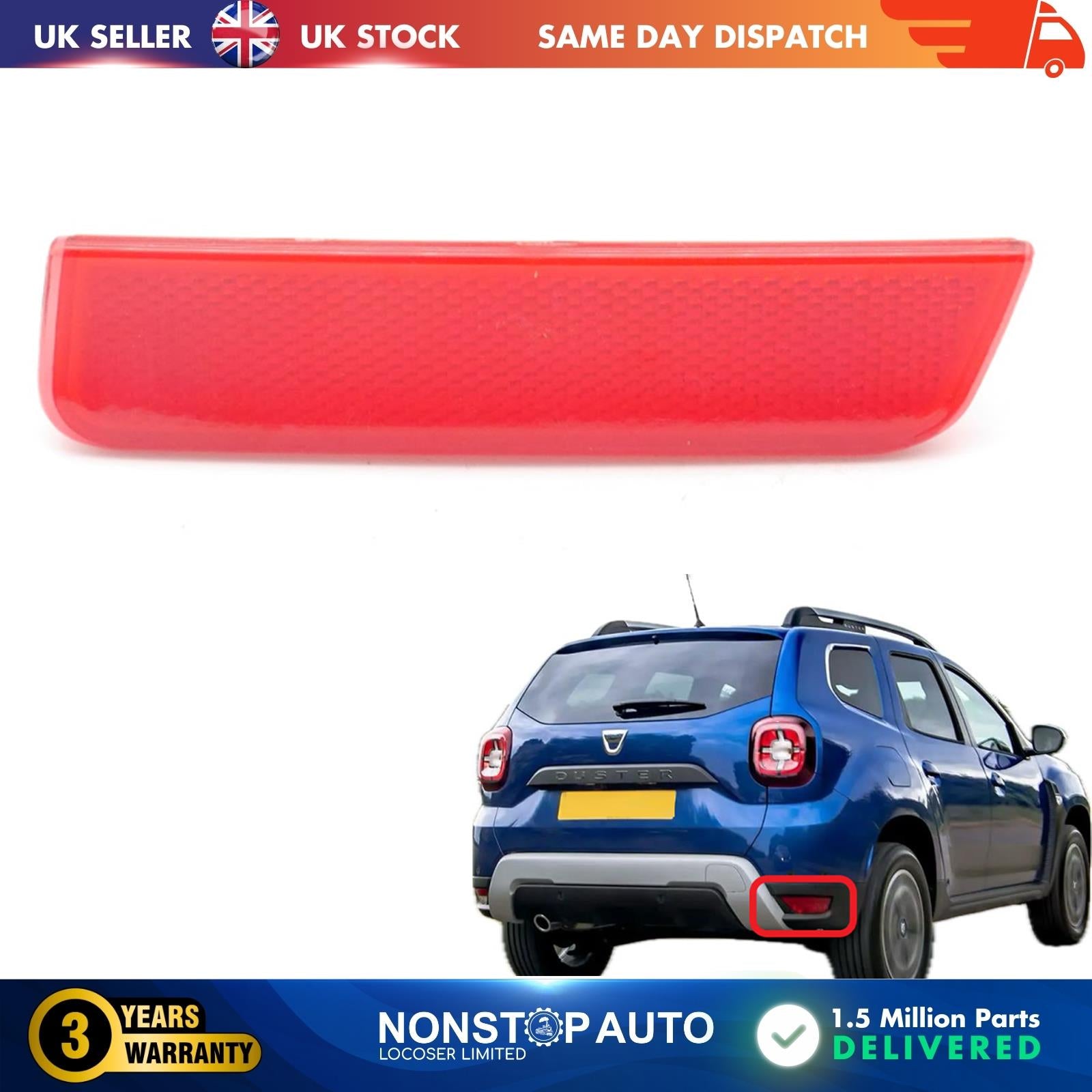 REAR RIGHT BUMPER REFLECTOR FOR DACIA DUSTER 2010-2018 26560400R