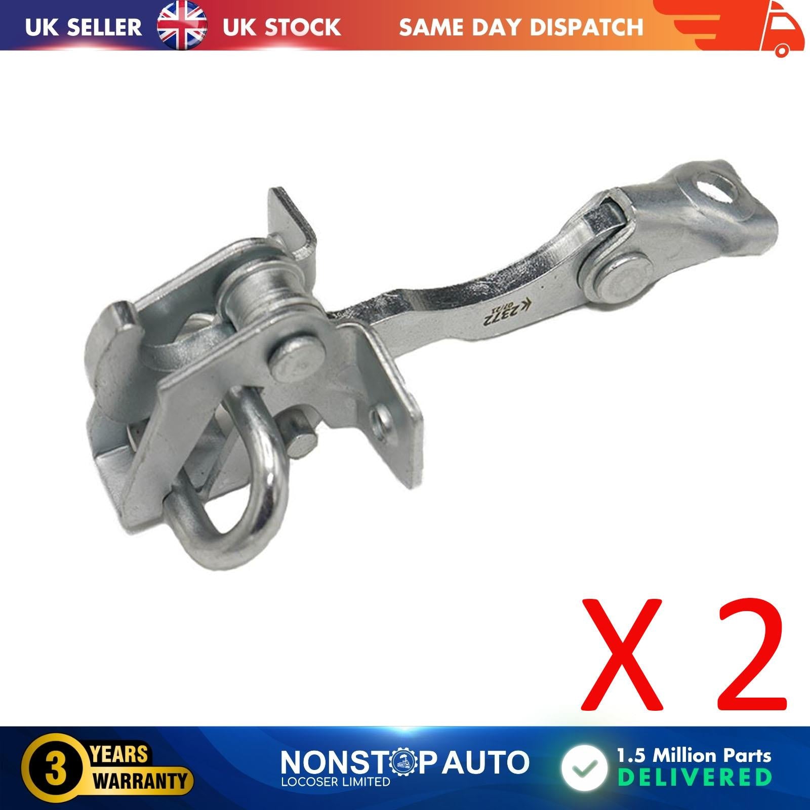 2 X Front Door Hinge Stop Check Strap Limitery Right and Left Side Fits VW Fox  5Z3837249