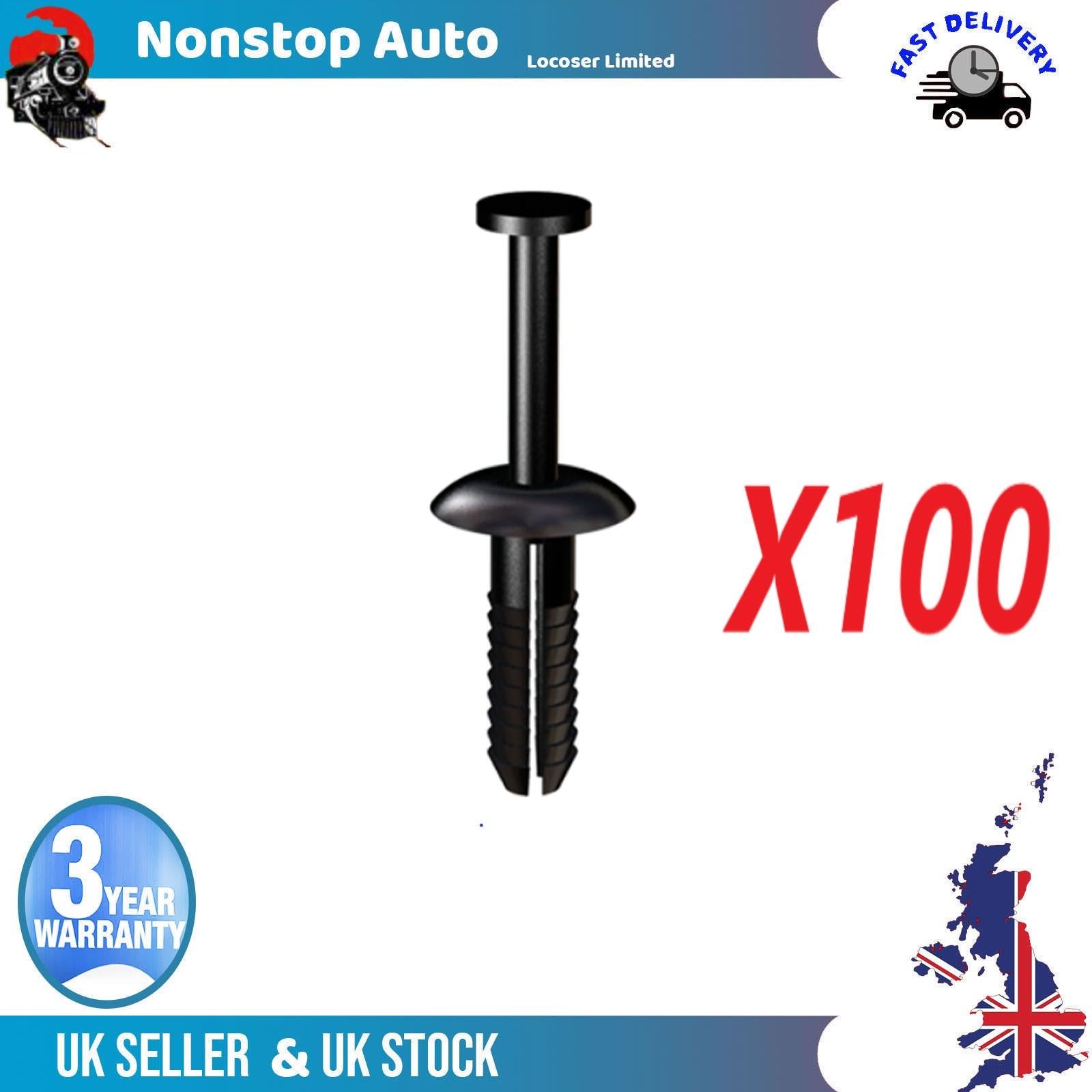 100X Bumper Wheel Arch Rivet Panel Retaining Trim Clips For MERCEDES CLK CLS SL