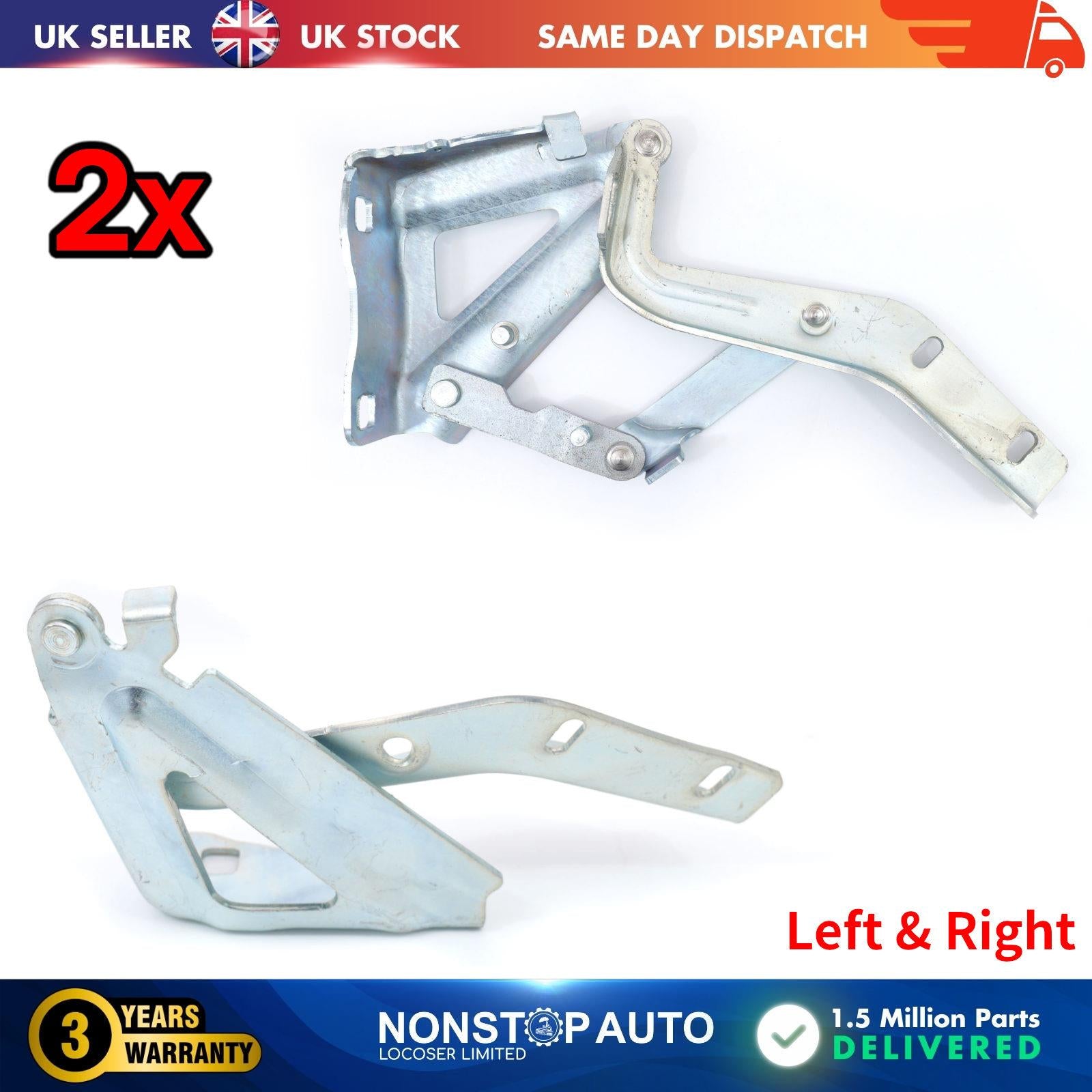 2X HOOD BONNET HINGE LEFT & RIGHT SIDE FOR CITROEN NEMO FIAT FIORINO III PEUGEOT BIPPER 1352948080 1352919080