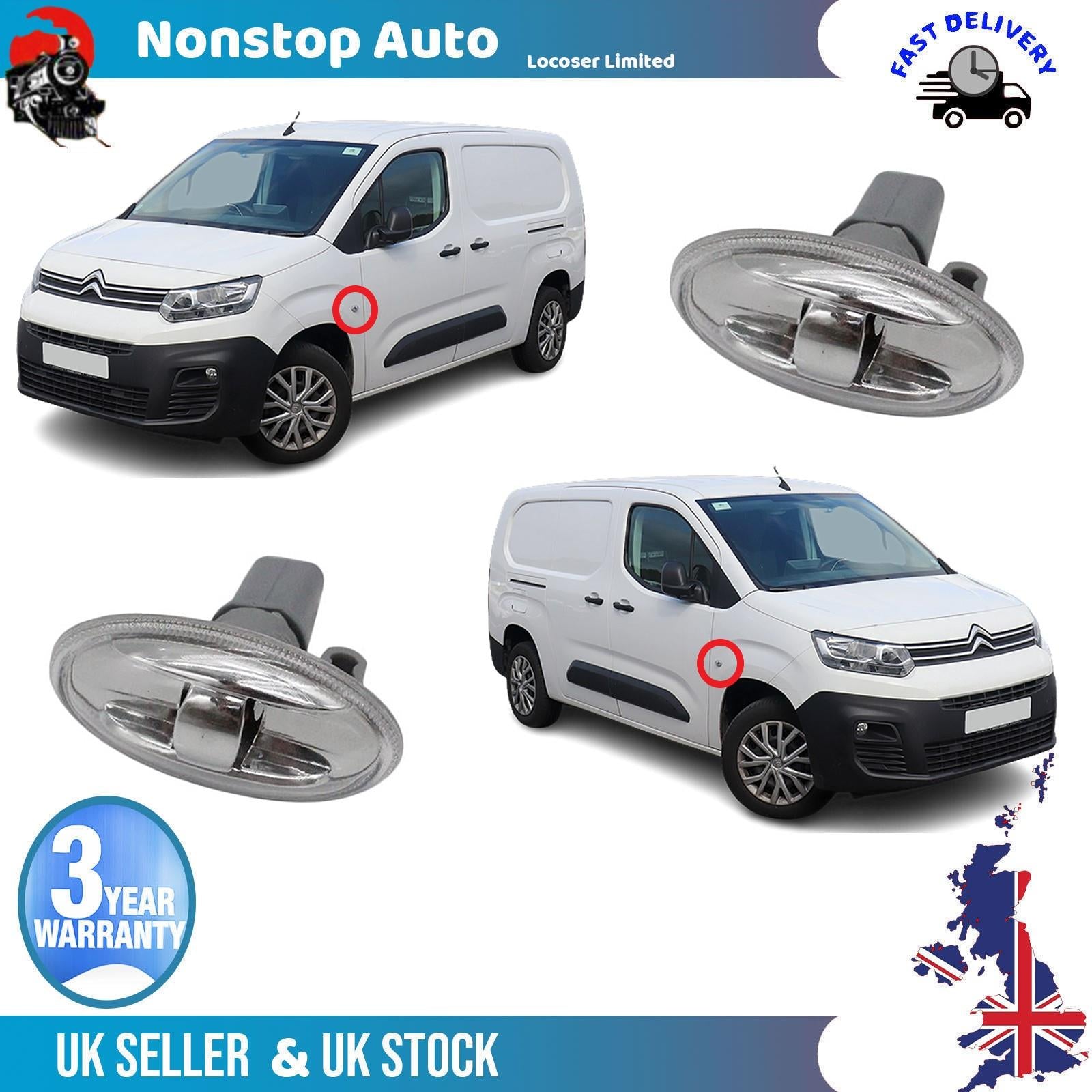2X Side Indicator Repeater Lamp R and L For CITROEN Berlingo C1 I II C2 C3 I Picasso Pluriel C4 Cactus C5 I II Jumpy III Spacetourer 6325G3