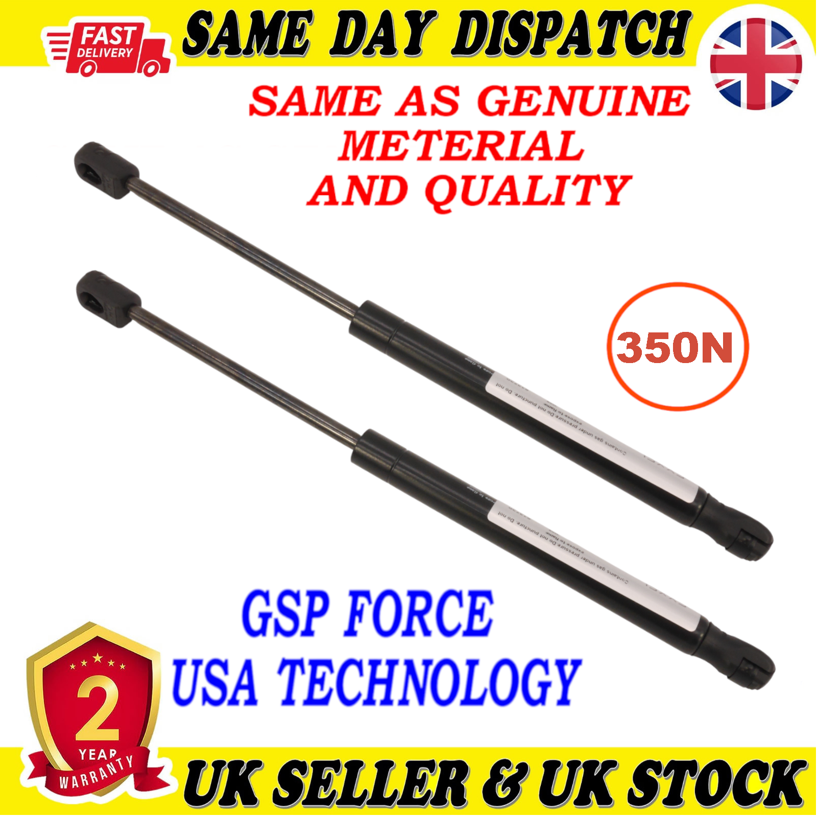 2X TAILGATE BOOT GAS STRUTS 350 Newton FOR RENAULT MEGANE II 8200119497