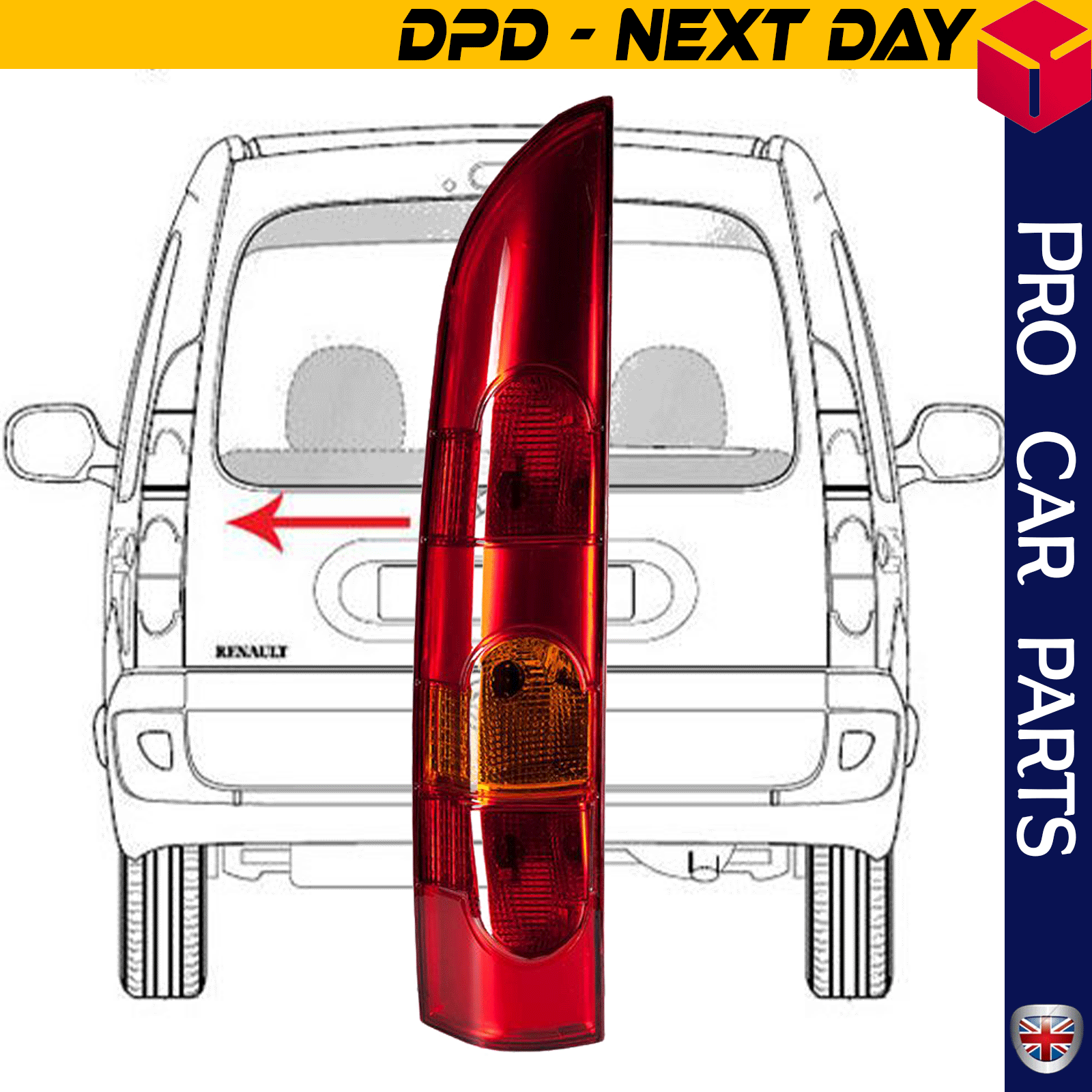 Tail Light Rear Lamp Left Fits RENAULT Kangoo  8200150619