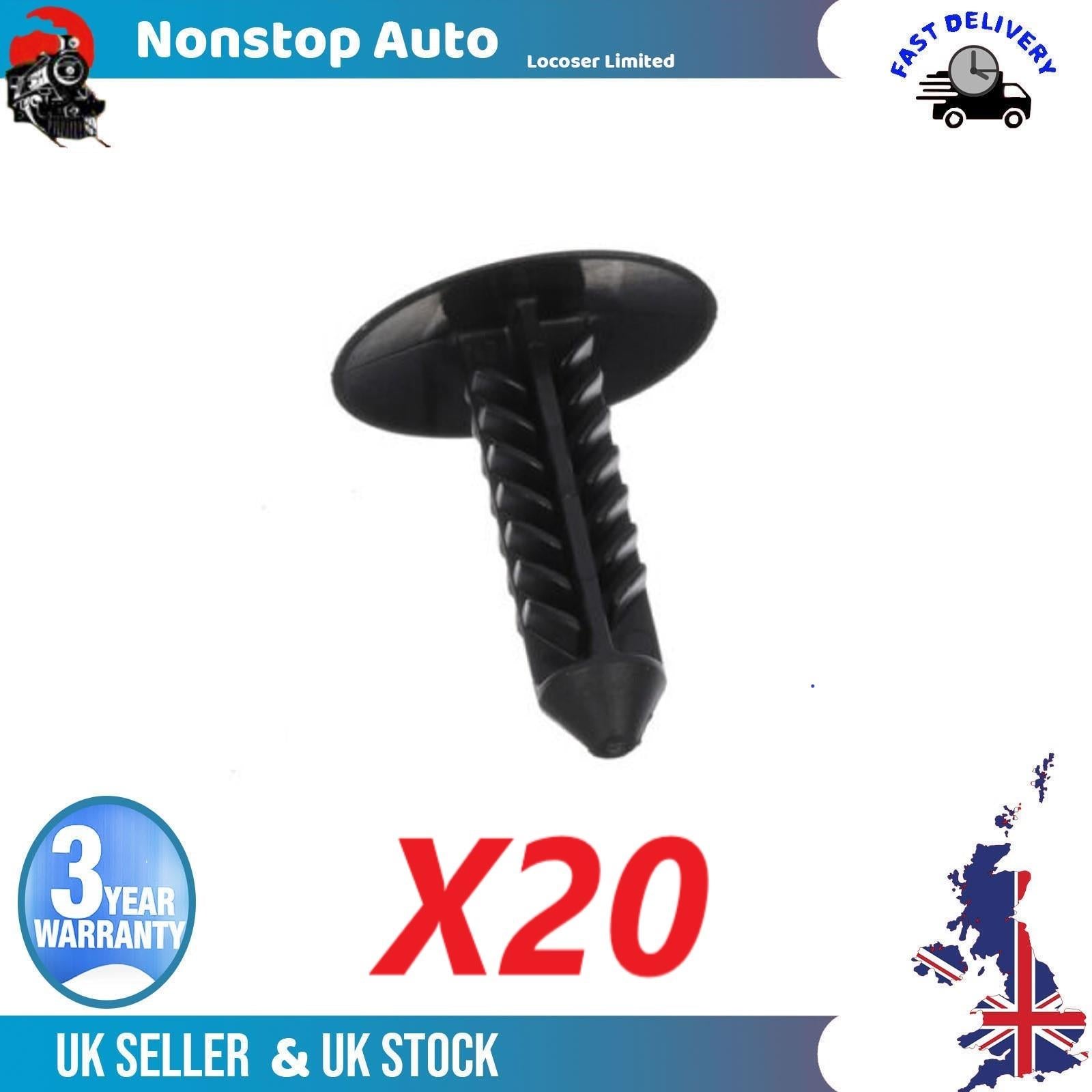 20X Bumper Retainer Clips/Tailgate Splasguard Mudguard Clips For FORD Lincoln Mercury W711687-S300