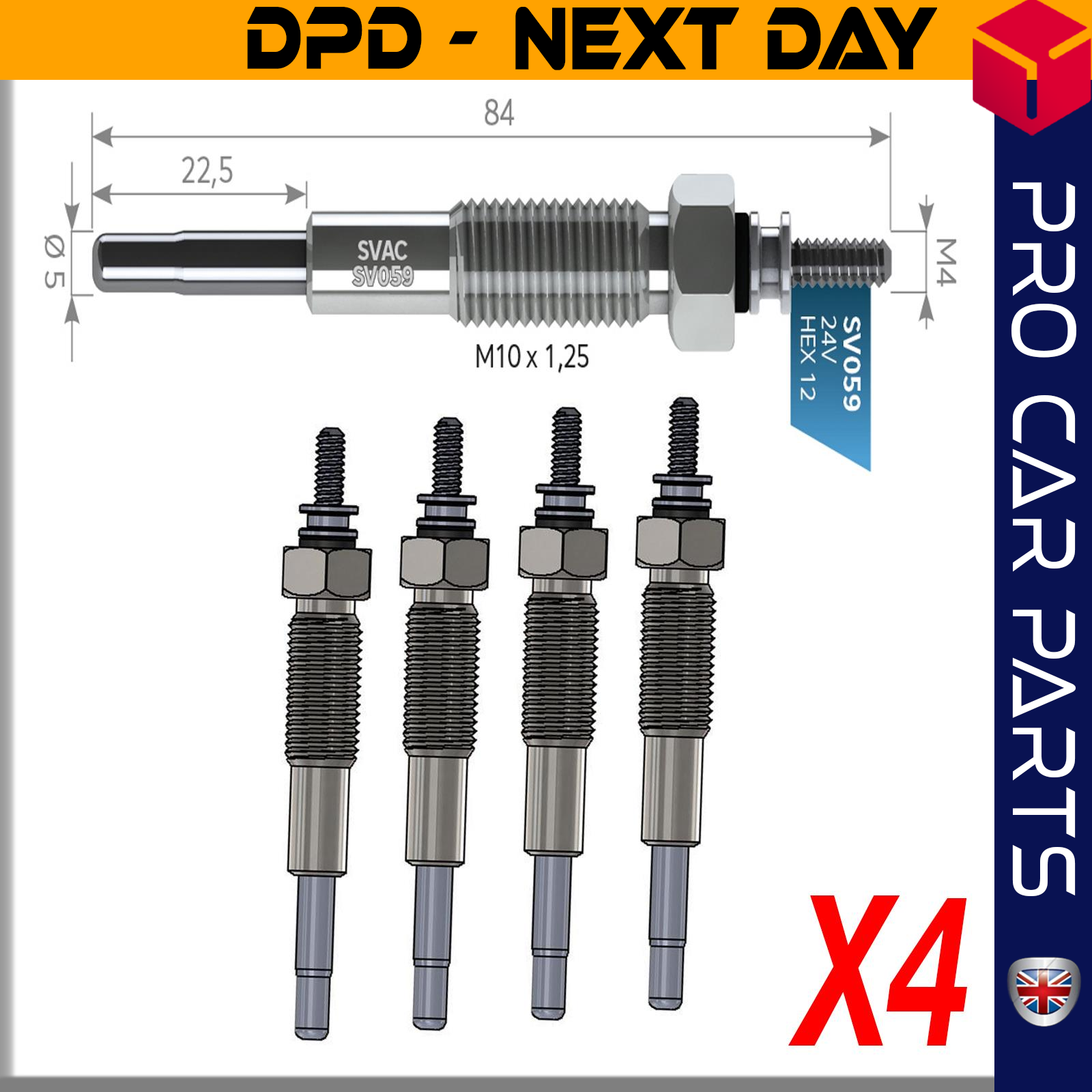 4 X MAZDA TITAN PARKWAY 24 V Glow Plug