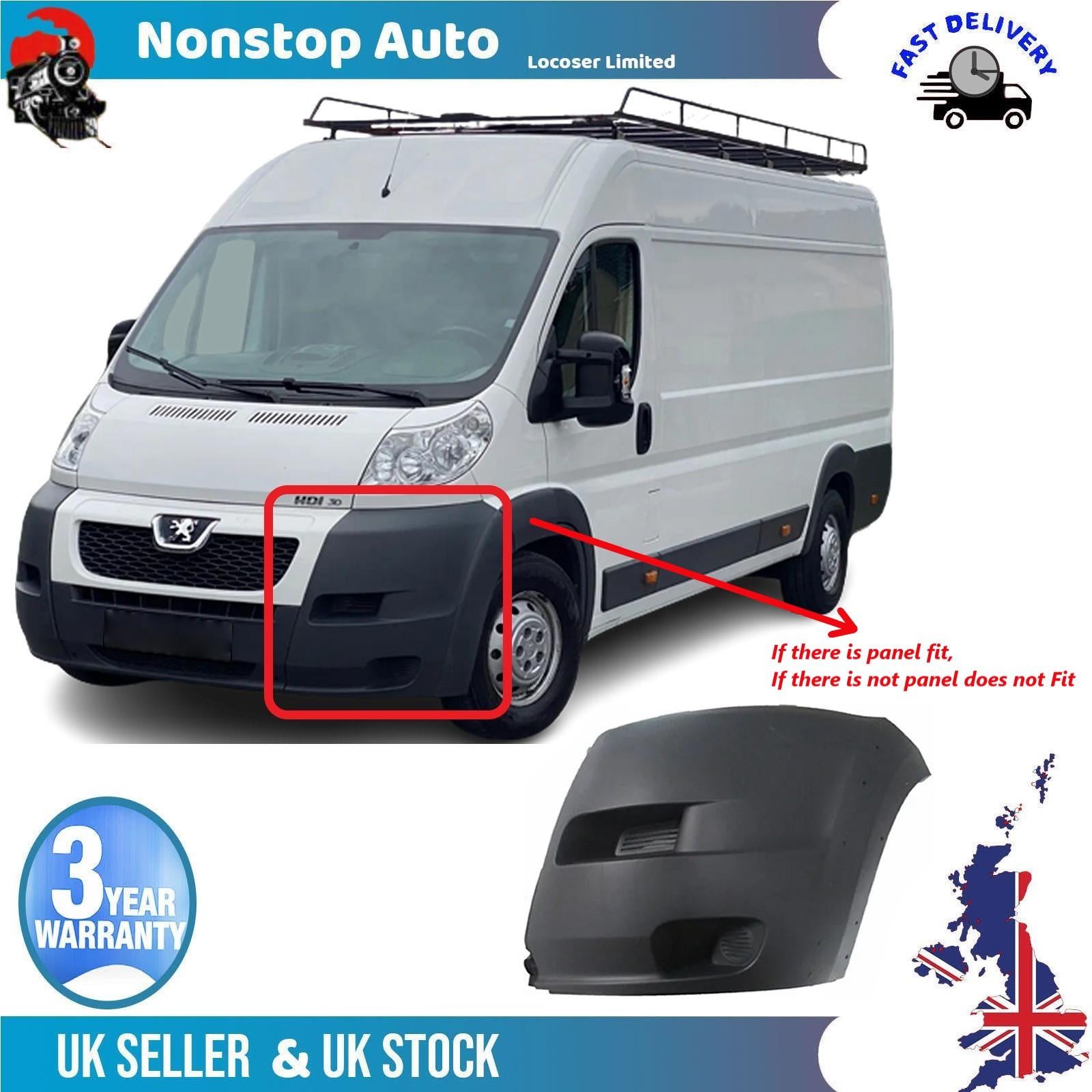 Front Bumper Corner Cap Left No Fog Hole For PEUGEOT Boxer 2006-2014 7401GF