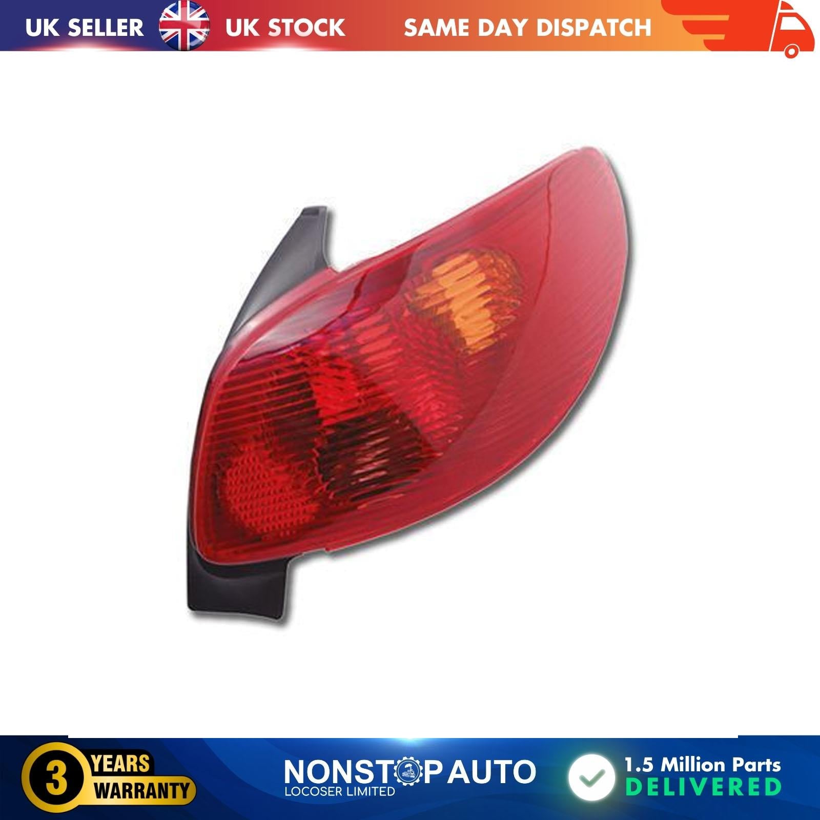 Rear Tail Light Lamp Without Bulb Holder / Right Side FOR PEUGEOT 206
