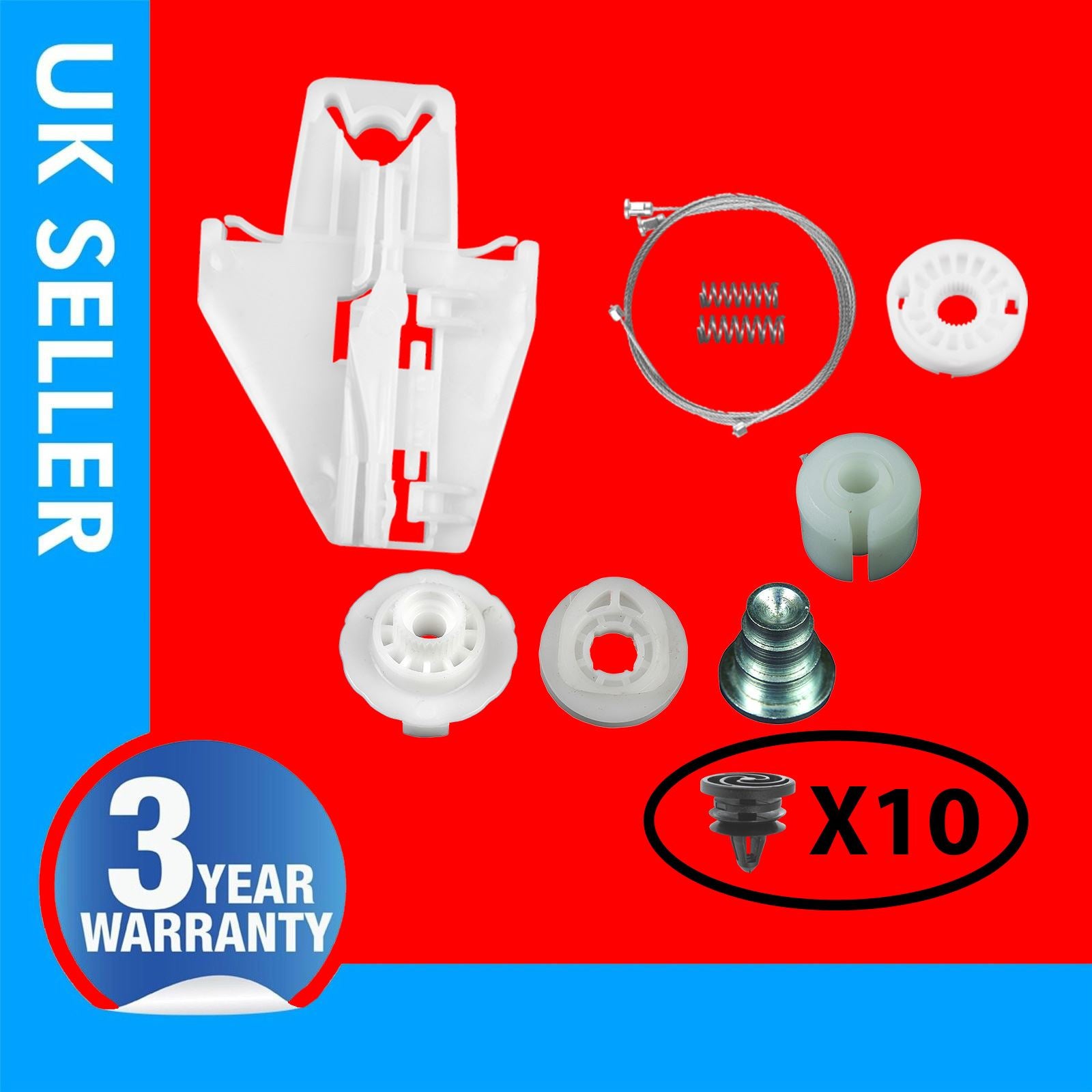Fits SKODA Fabia SEAT Toledo Leon Window Regulator Repair Kit Rear Left Side 1M0839461A 6Y0839461