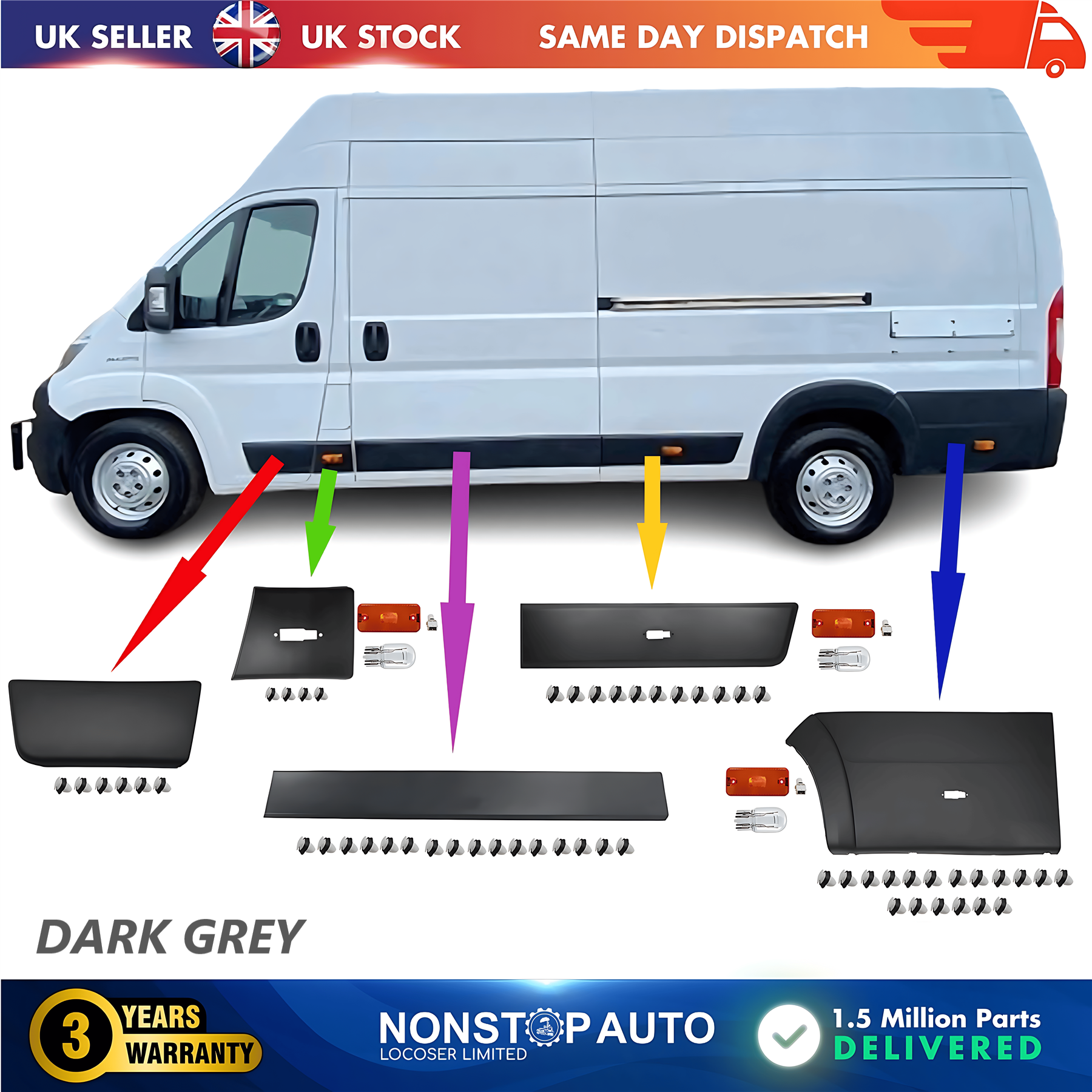 Moulding Trim Panel Indicator Bulb Set Left For CITROEN Relay PEUGEOT Boxer FIAT Ducato 2006 on