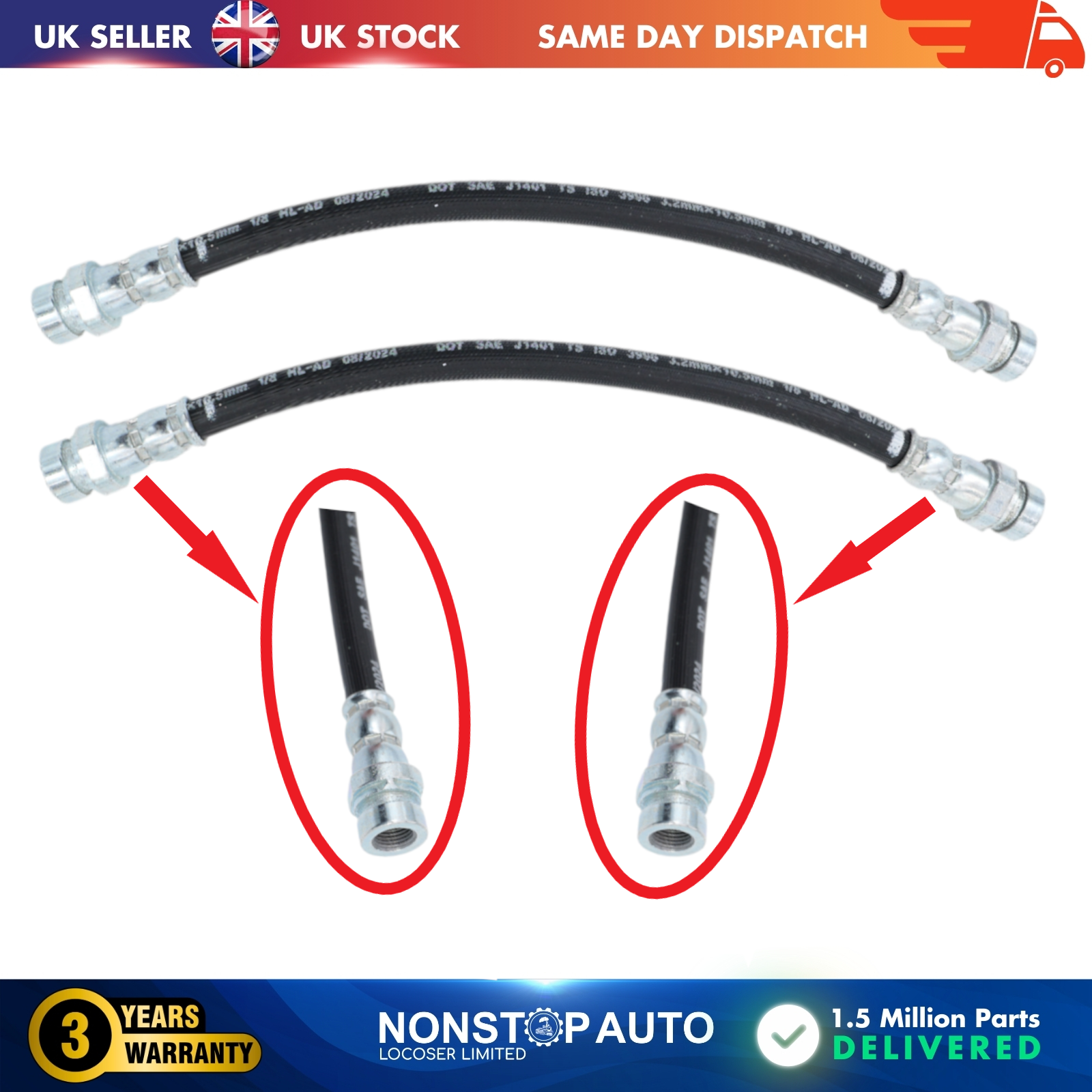 2X Rear Right Brake Hose Pipe For BMW X5 E70 F15, F85 X6 (E71, E72 F16, F86 34326776868