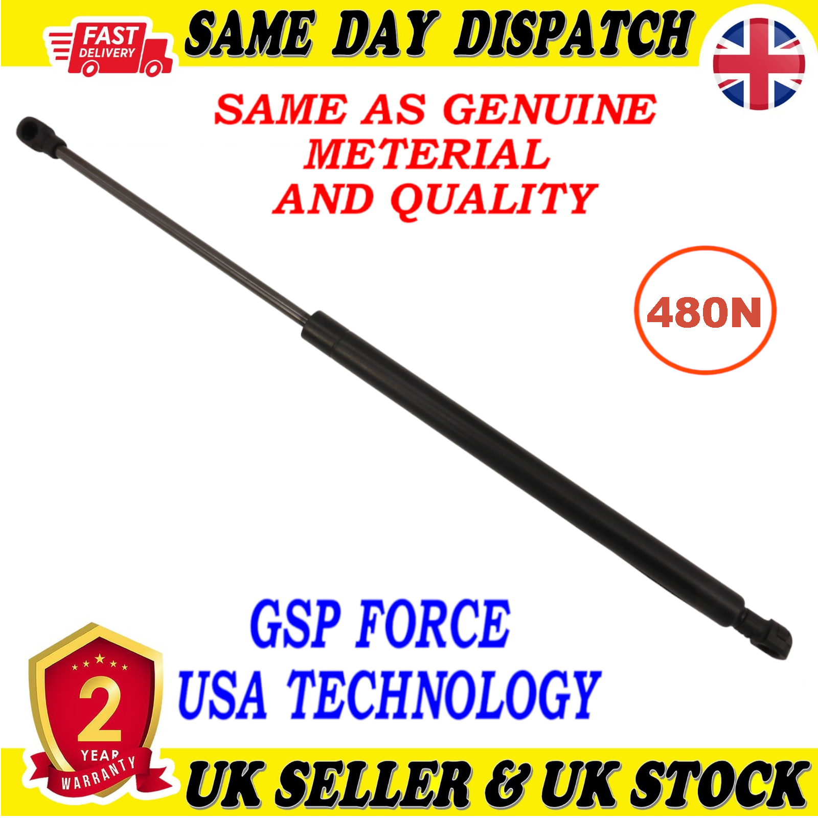 TAILGATE BOOT GAS STRUTS 480 Newton FOR LAND ROVER DISCOVERY III 32031392