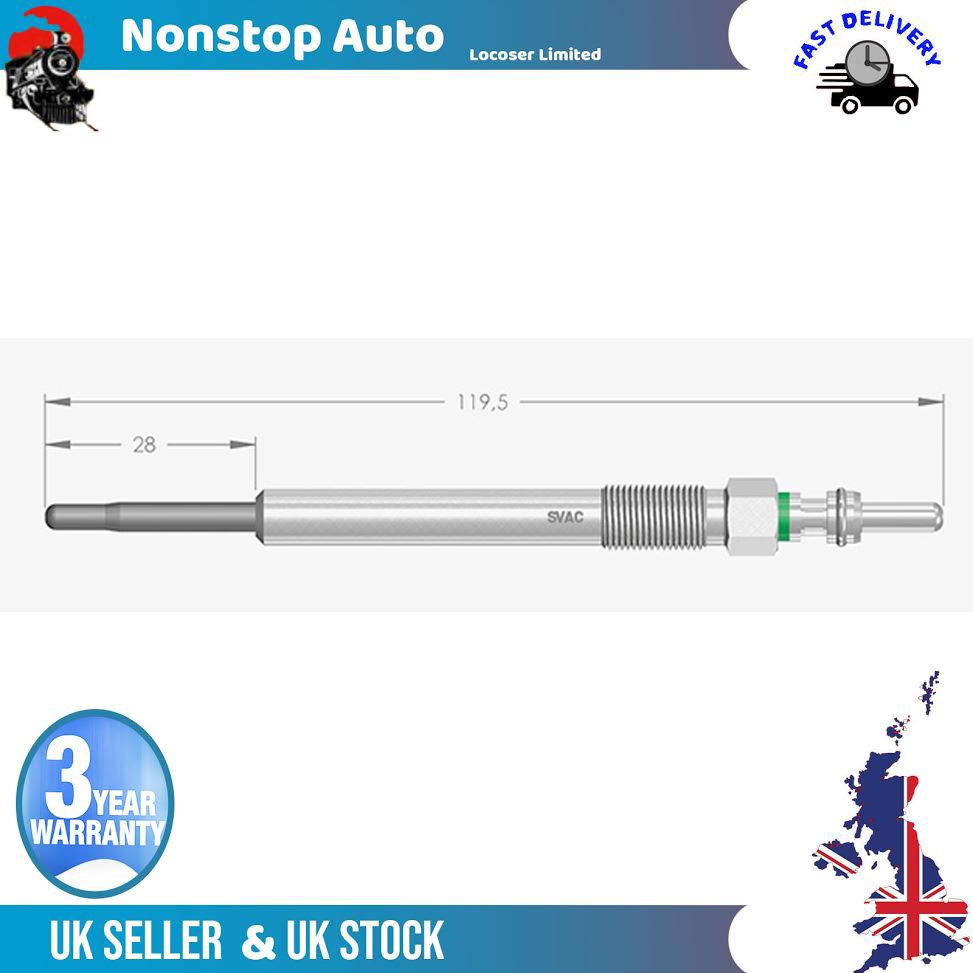 Glow Heater Plug Fits FIAT DOBLO FIORINO PANDA PUNTO QUBO EGEA 500 C L X 1.3 D Multijet OPEL COMBO CORSA 1.8 CDTi E ALFAROMEO MITO 1.3 Multijet LANCIA Ypsilon 1.3 D Multijet 55238404 GE135 GLP270 0250404004