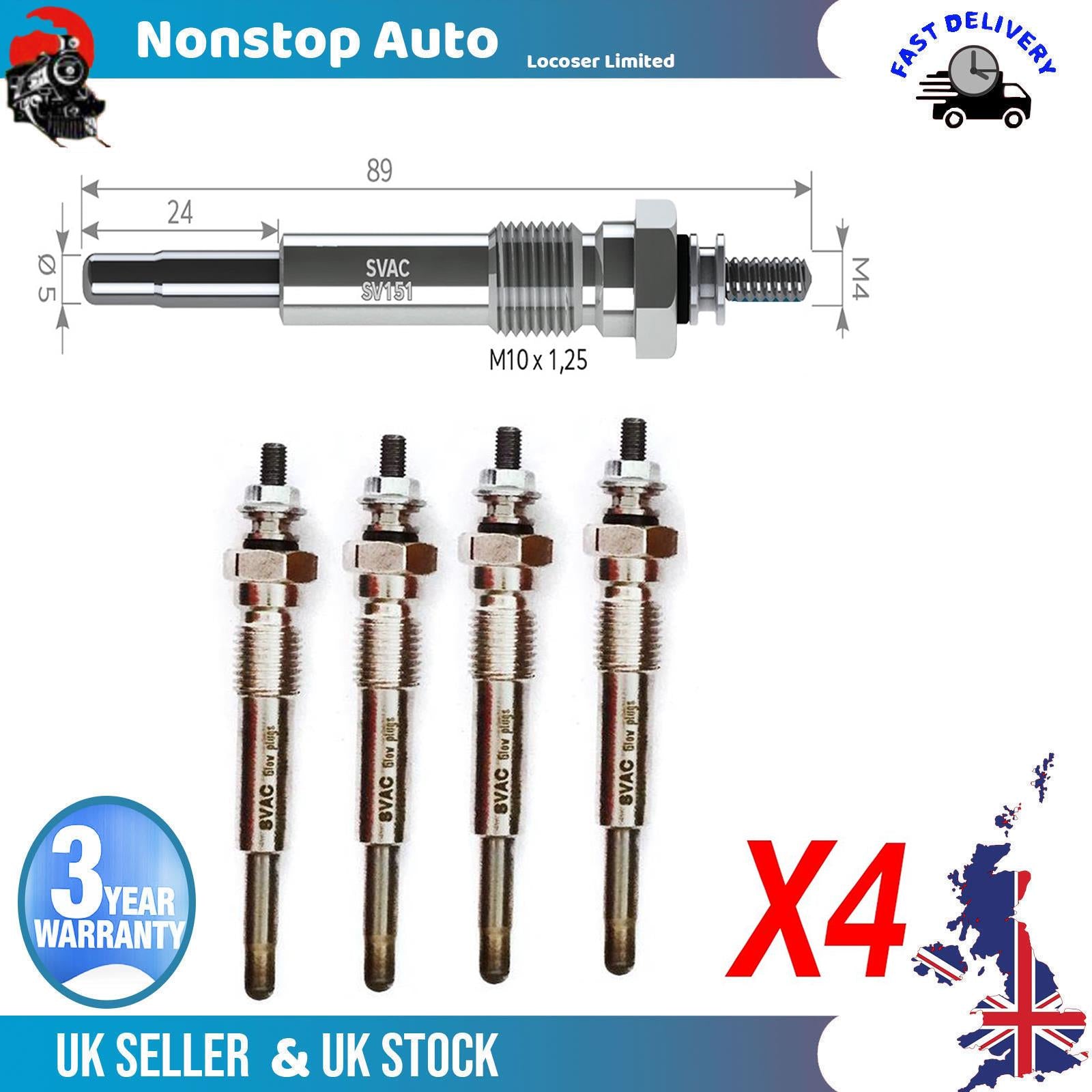 4X Glow Plugs For ISUZU Campo Gemini Trooper I 8941444120