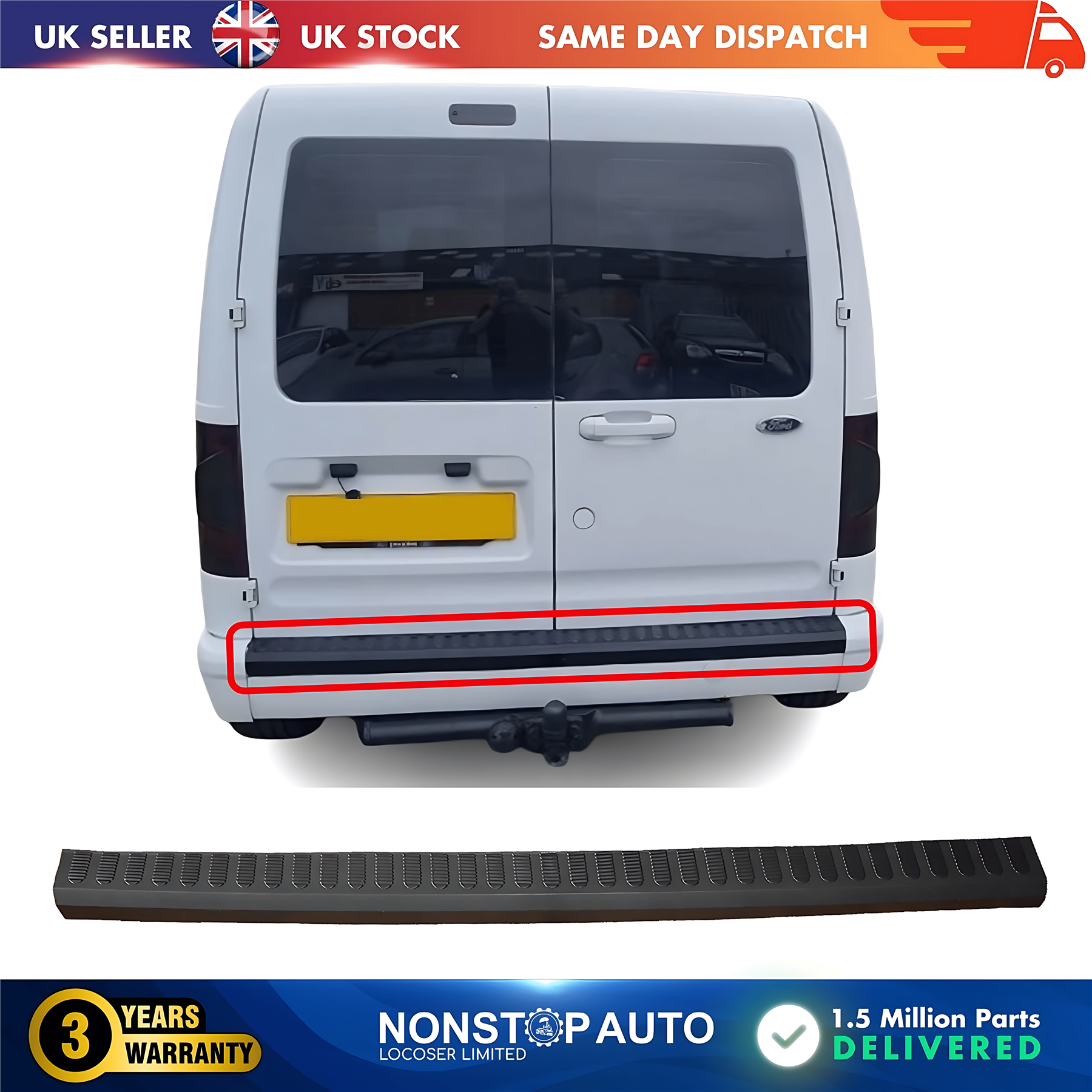 Rear Bumper Centre For FORD Transit Tourneo Connect 2002-2013 2T1417B807