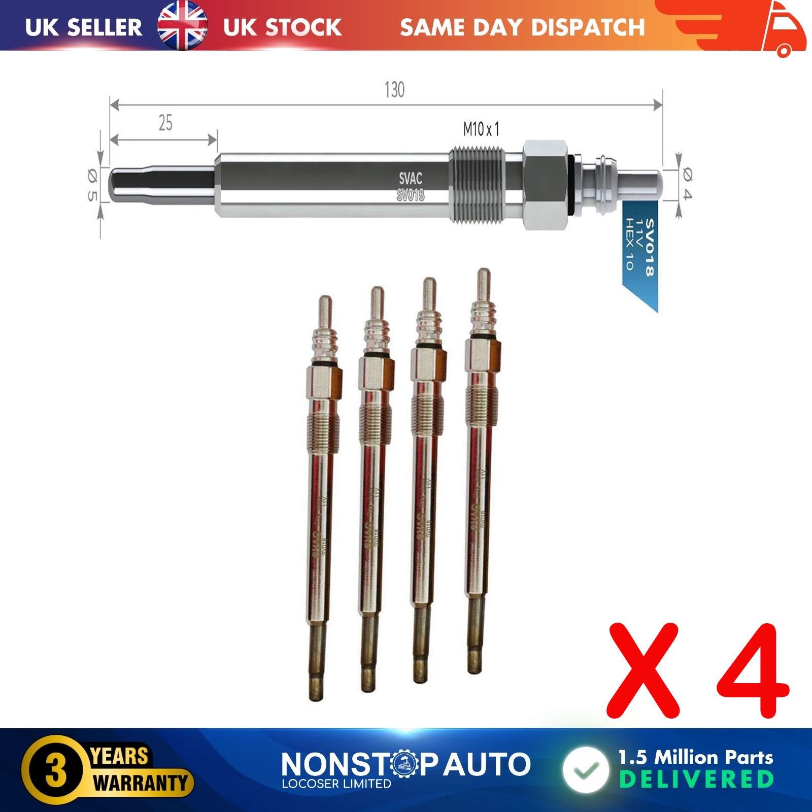 4X Glow Plugs For CHRYSLER Voyager IV 2.5 CRD 2.8 CRD 5066840AA
