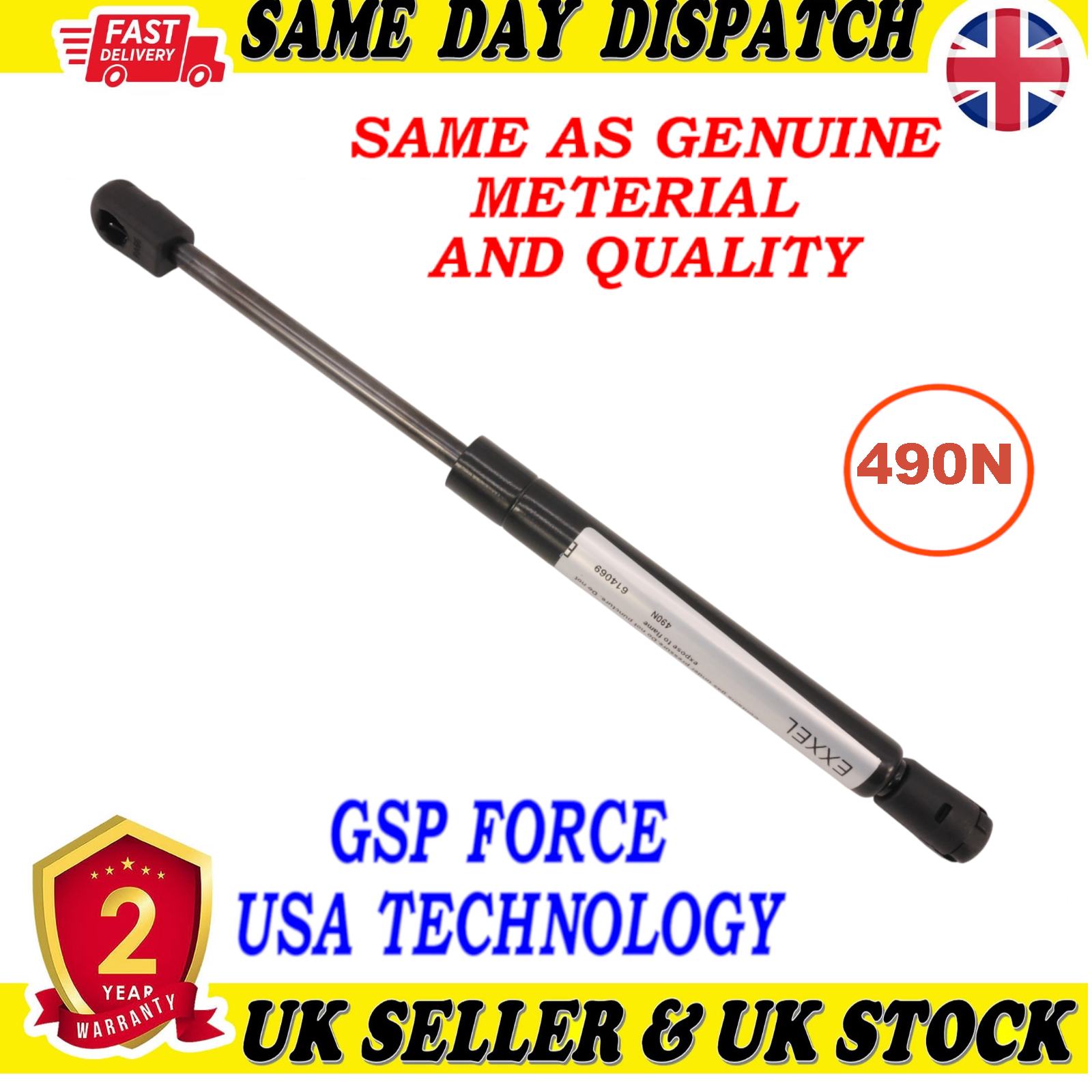 TAILGATE BOOT GAS STRUTS 490 Newton FOR JEEP GRAND CHEROKEE II 55136764